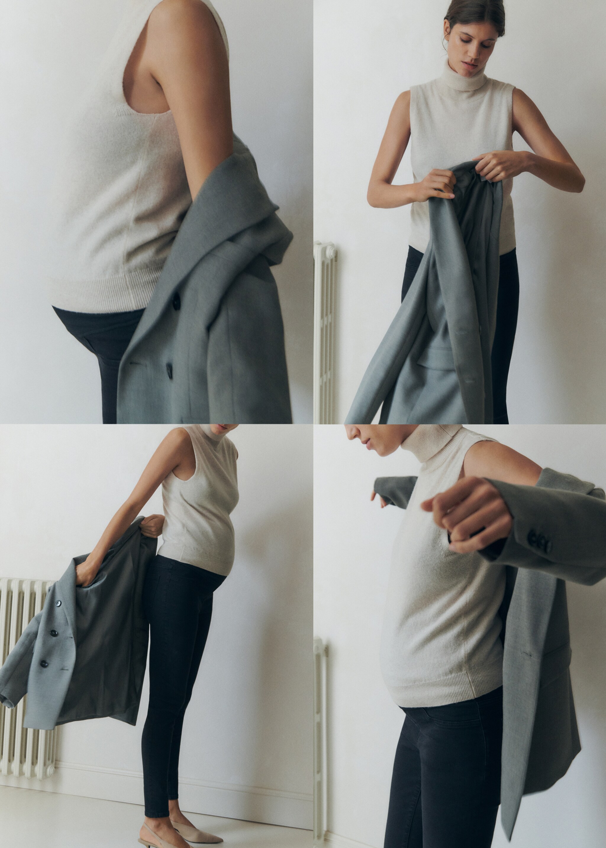 Maternity skinny jeans - Details of the article 6, Black denim. Ref: 87000251-00.