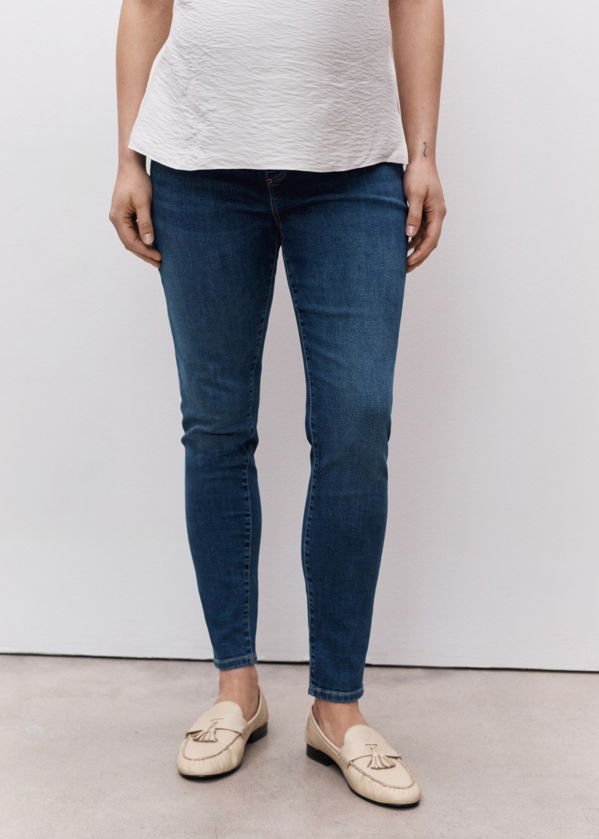Maternity skinny jeans - Medium plane, Dark Blue. Ref: 87000252-00.