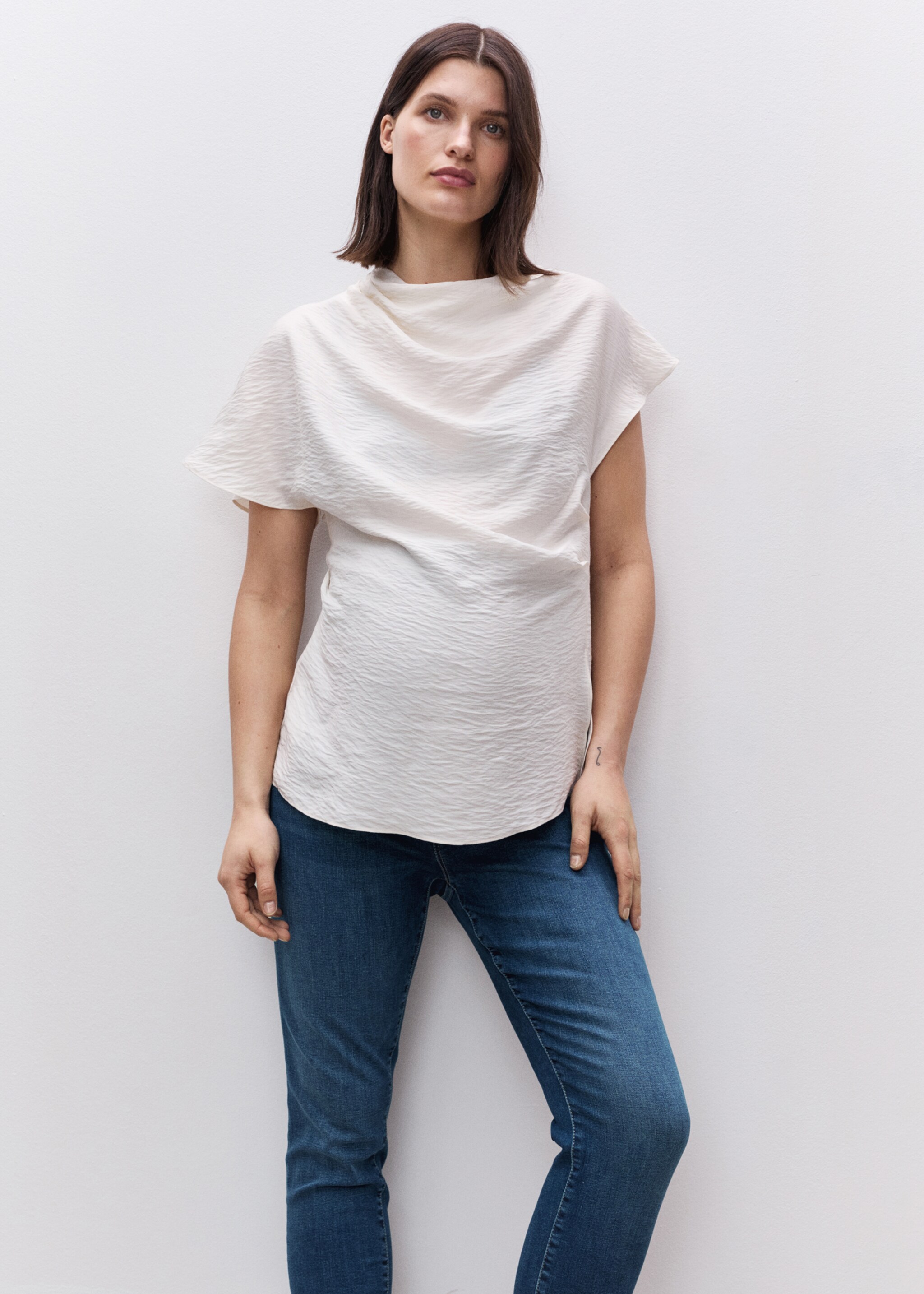 Maternity skinny jeans - Details of the article 1, Dark Blue. Ref: 87000252-00.