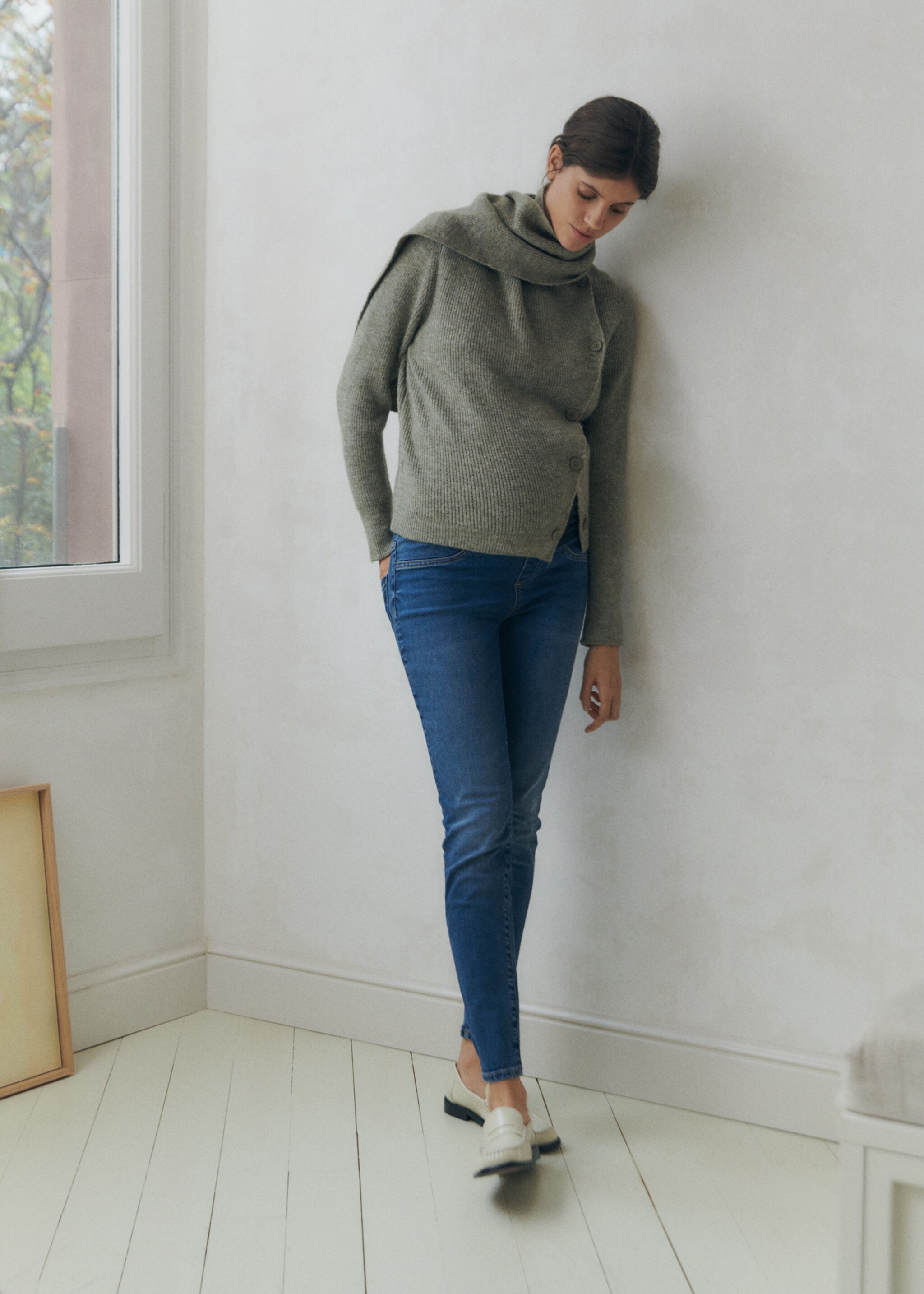 Maternity skinny jeans - Details of the article 6, Dark Blue. Ref: 87000252-00.