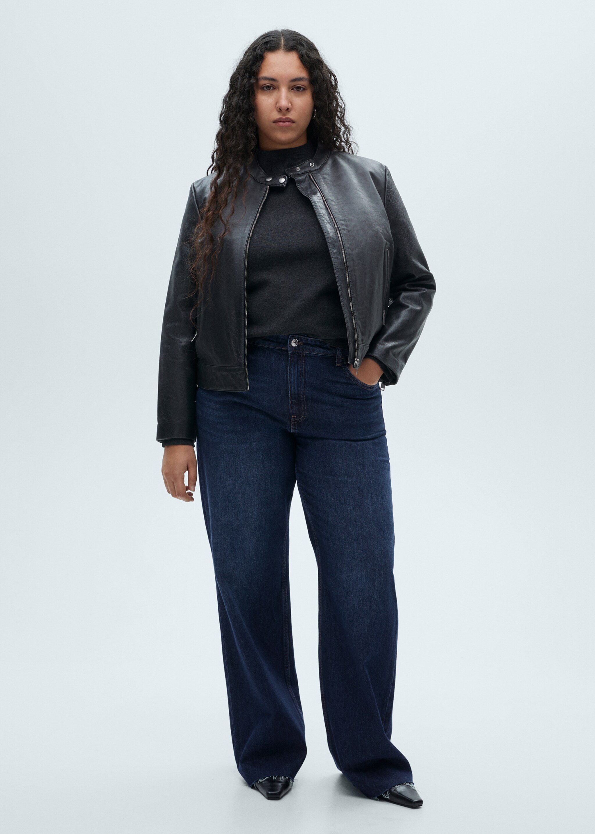 Danila High-Waist Wide-Leg Jeans - Detail des Artikels 3, Dunkelblau. Ref: 87000258-00.