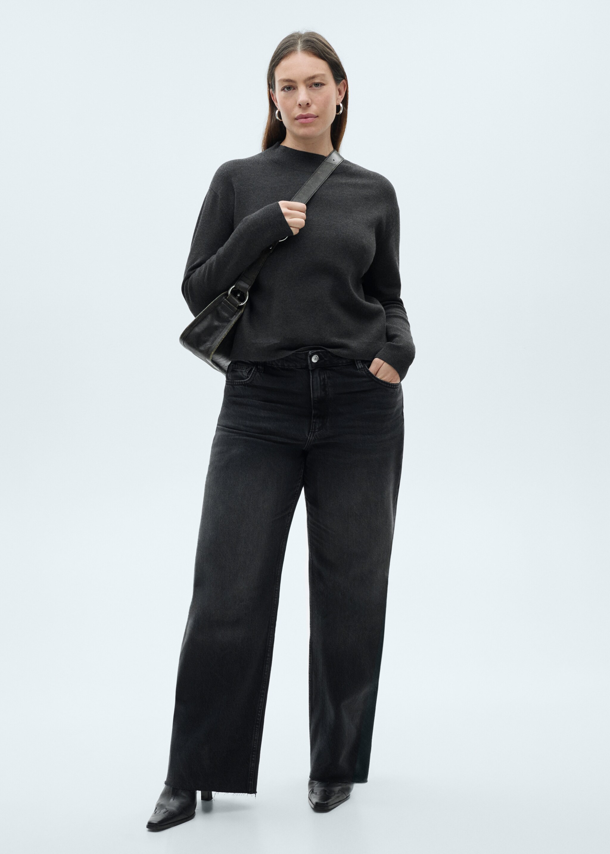 Jean Danila large taille haute - Détail de l'article 3, Black denim. Ref: 87000259-00.