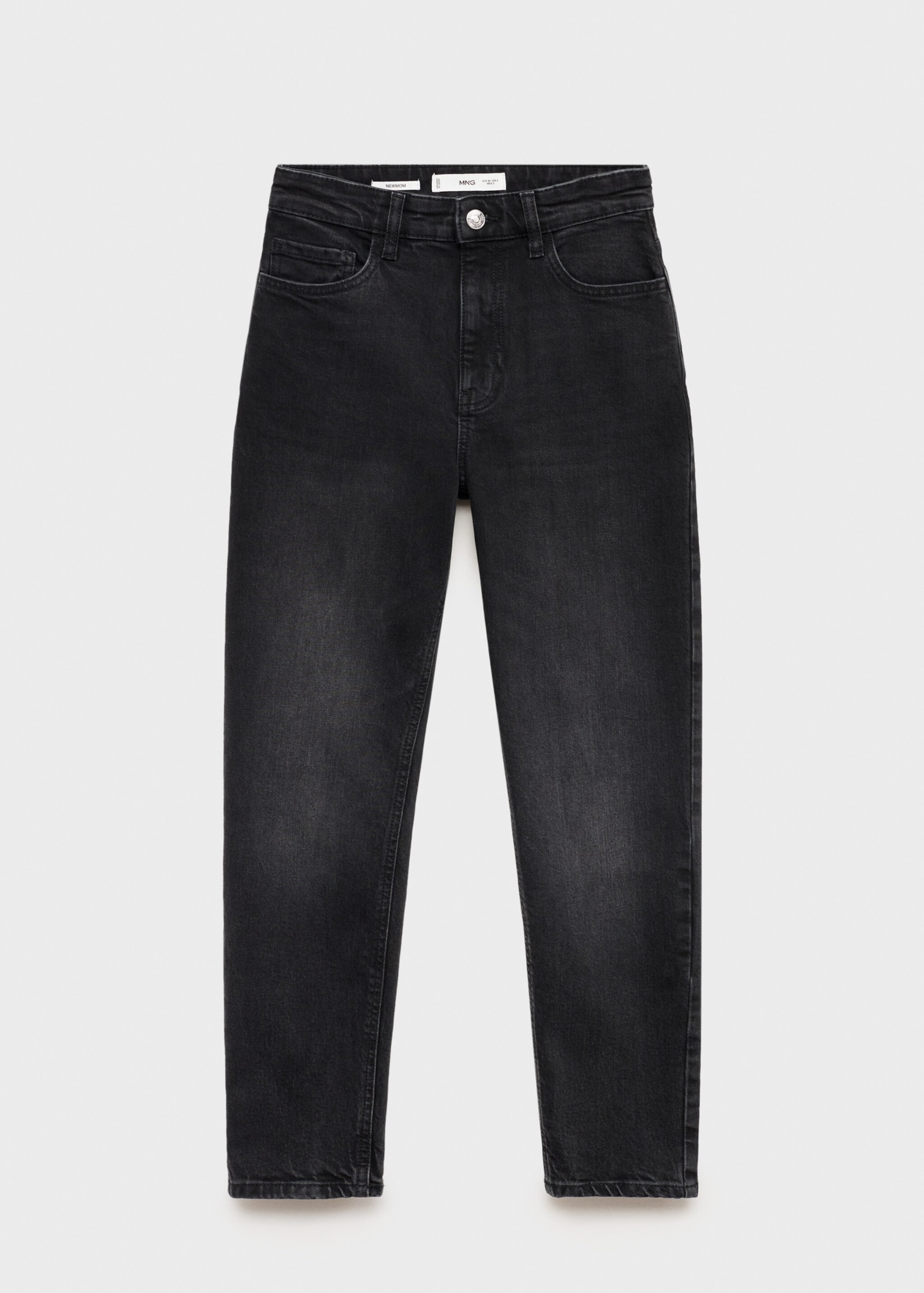 Newmom comfort high-rise jeans - Article without model, Black denim. Ref: 87000290-00.