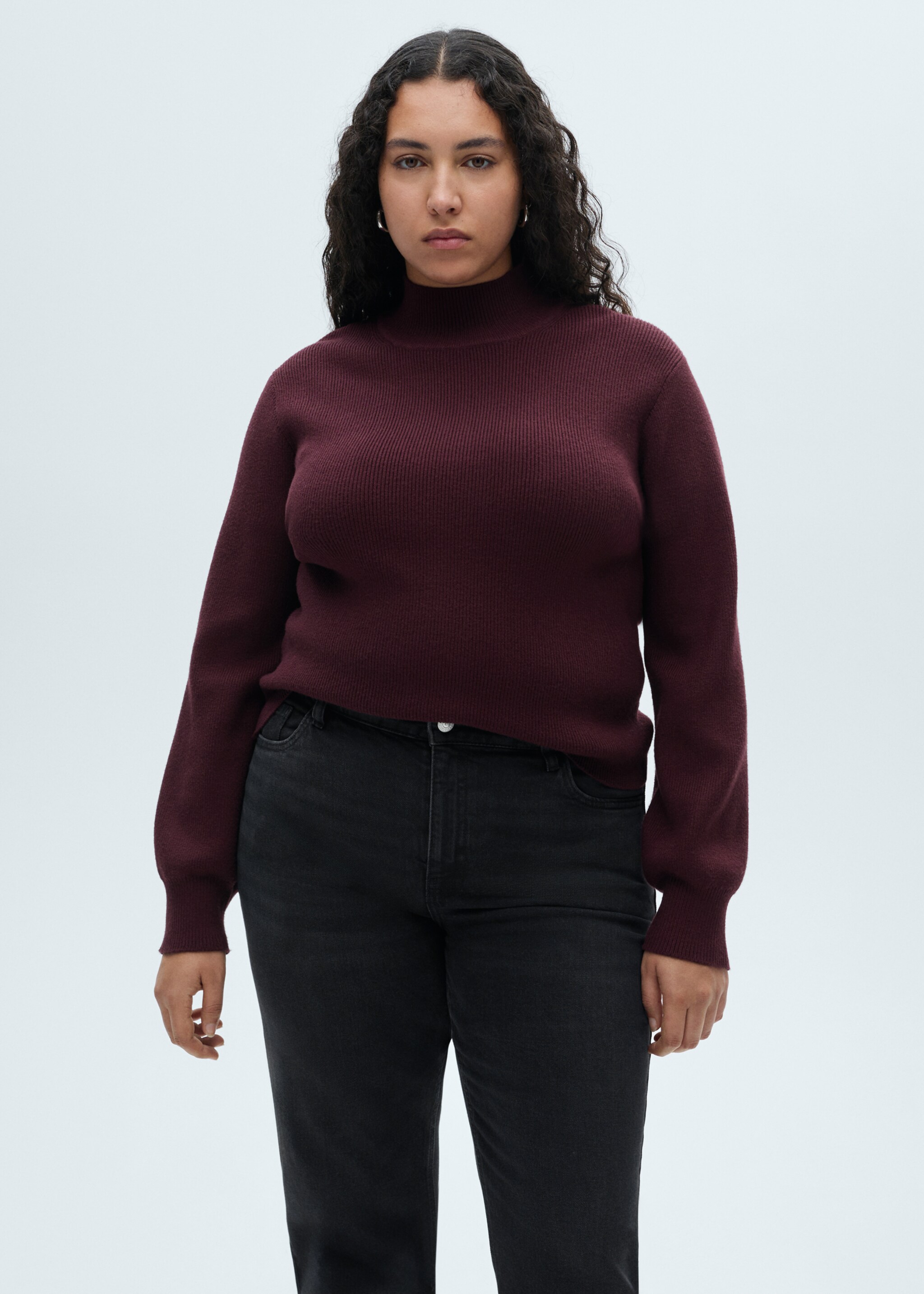 Newmom comfort high-rise jeans - Details of the article 5, Black denim. Ref: 87000290-00.