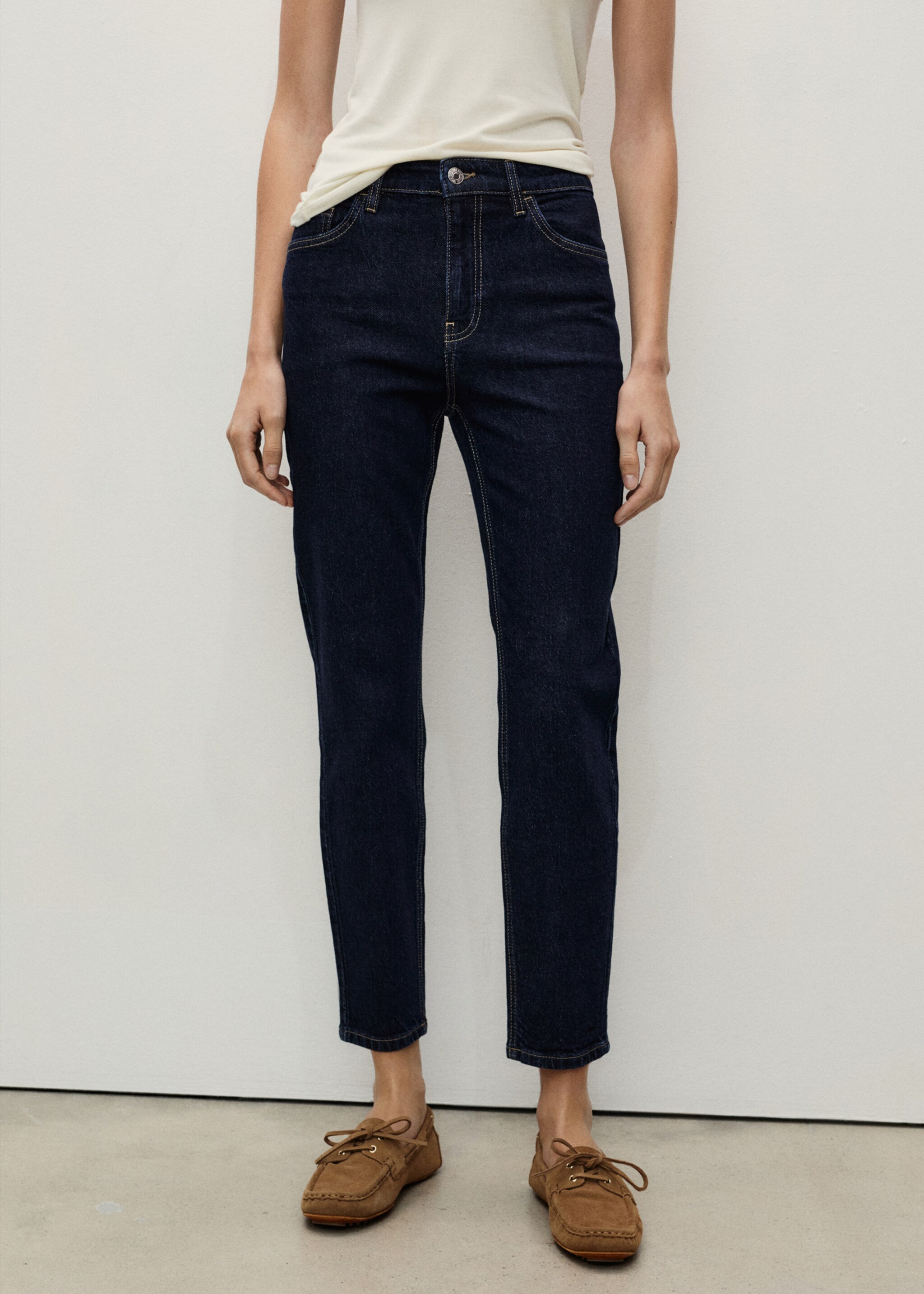 Newmom comfort high-rise jeans - Medium plane, Open Blue. Ref: 87000291-00.