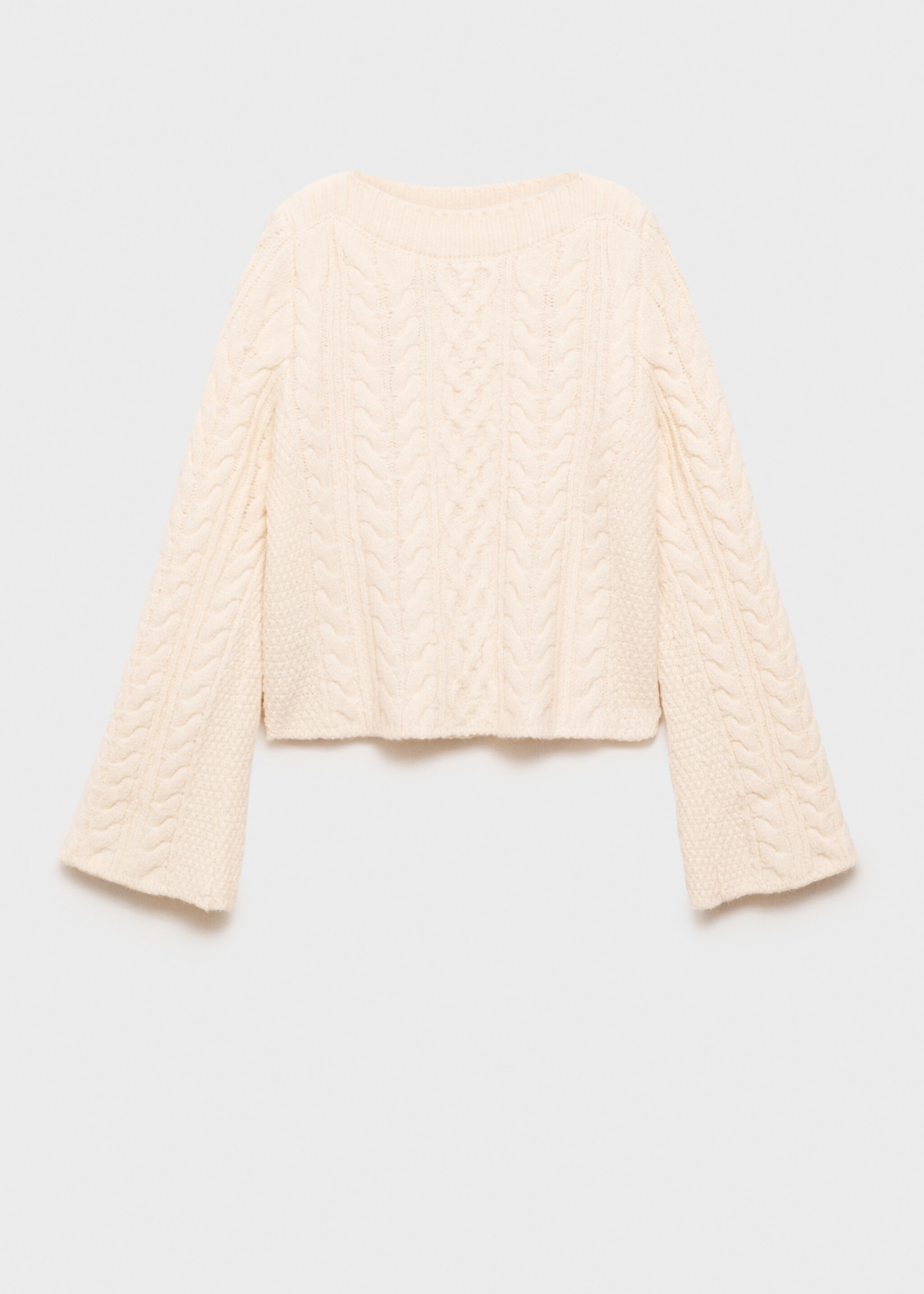 Pull-over manches cloche maille torsadée - Article sans modèle, Écru. Ref: 87000350-00.
