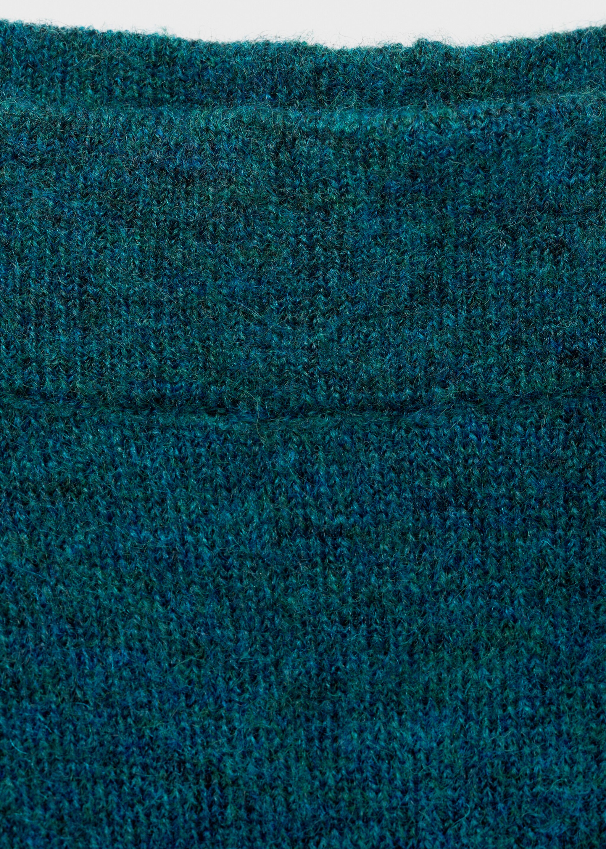 Flared knitted trousers - Details of the article 8, Petrol Blue. Ref: 87000353-00.