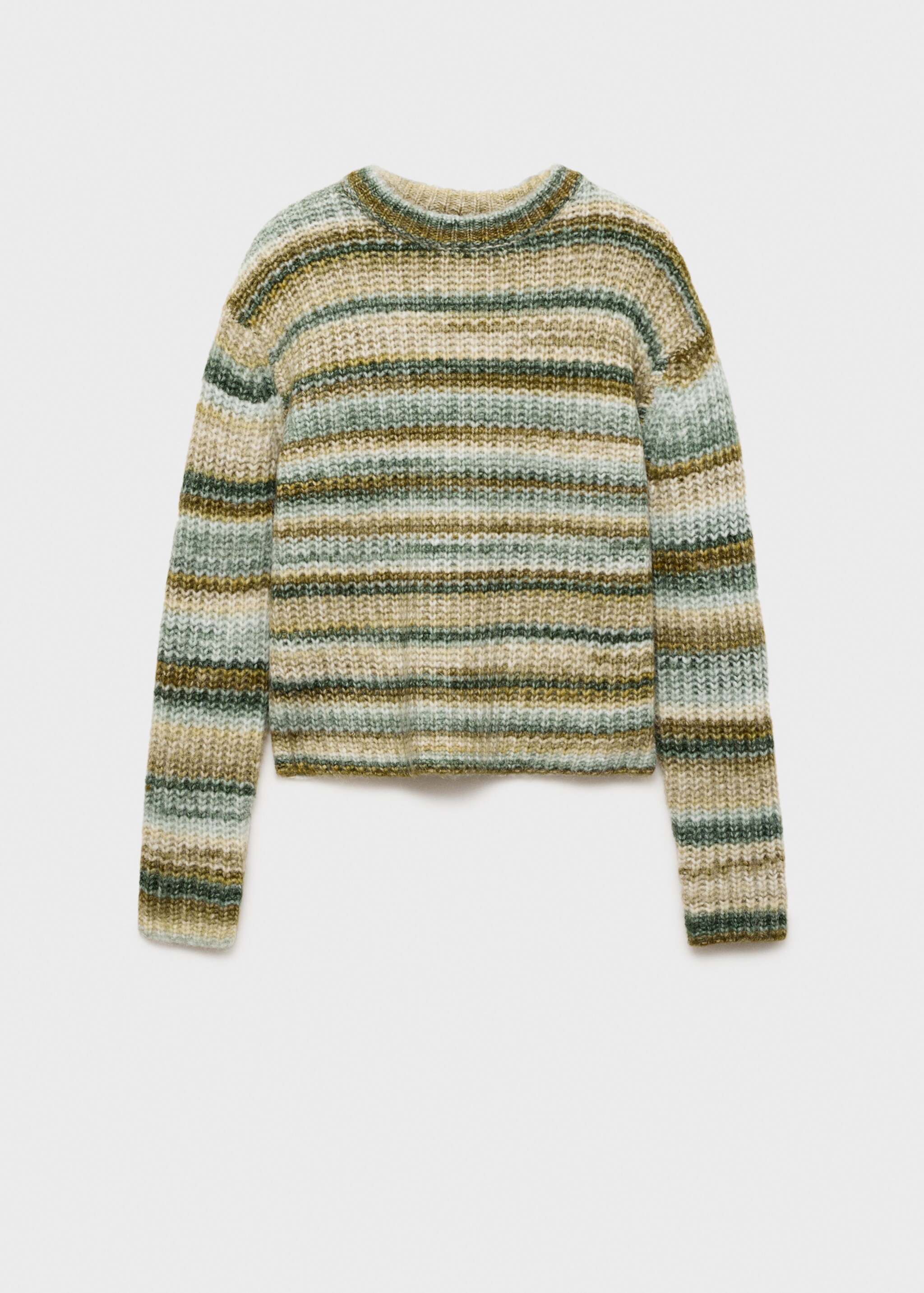 Jersey rayas cuello redondo - Artículo sin modelo, Verde oscuro. Ref: 87000364-00.