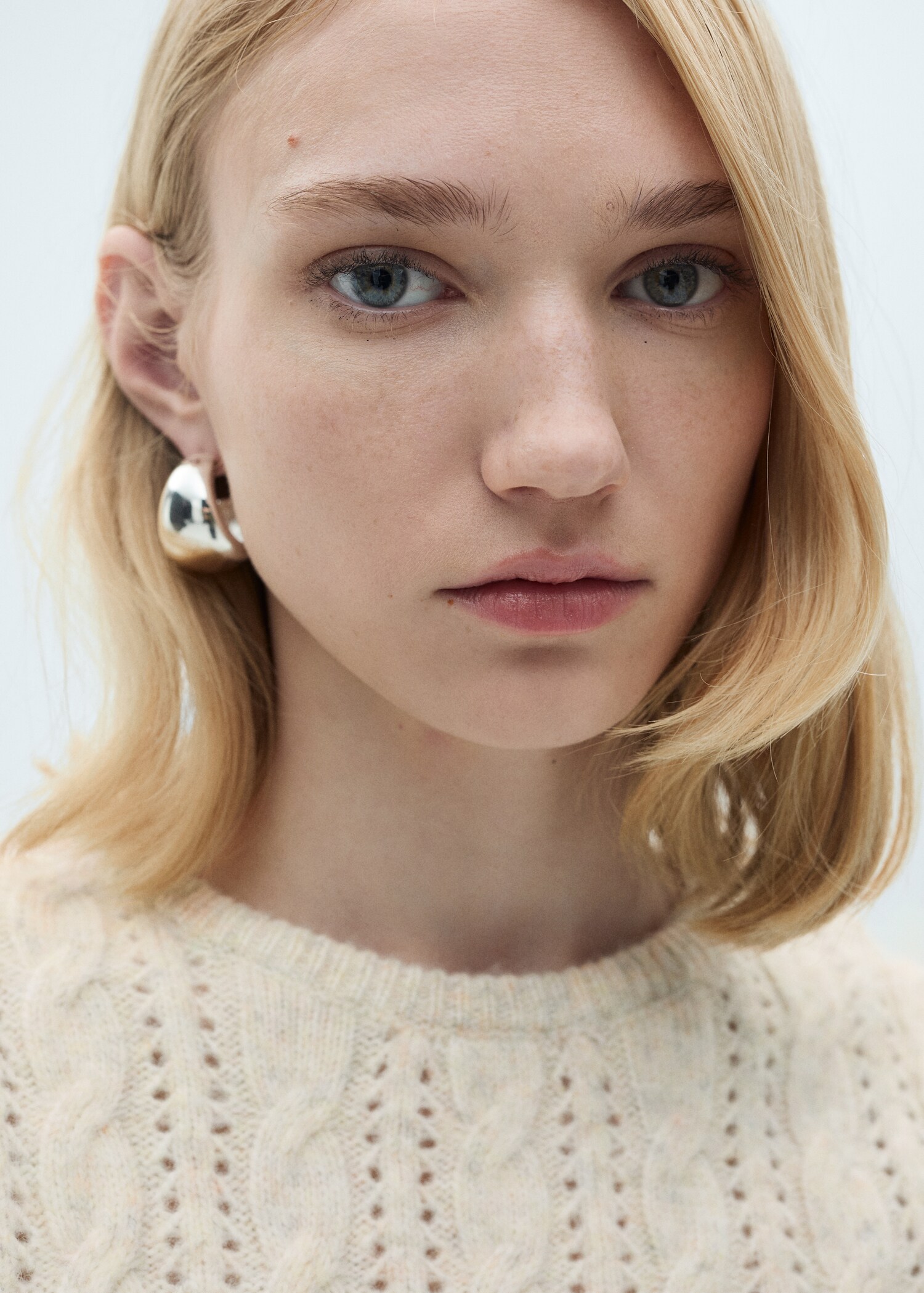 Braided sweater with openwork details - Details of the article 1