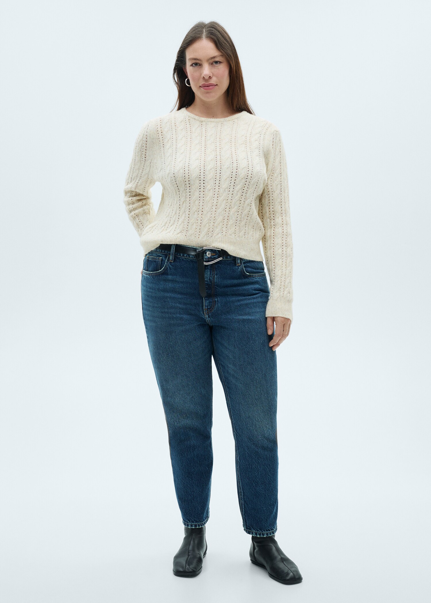 Braided sweater with openwork details - Details of the article 3