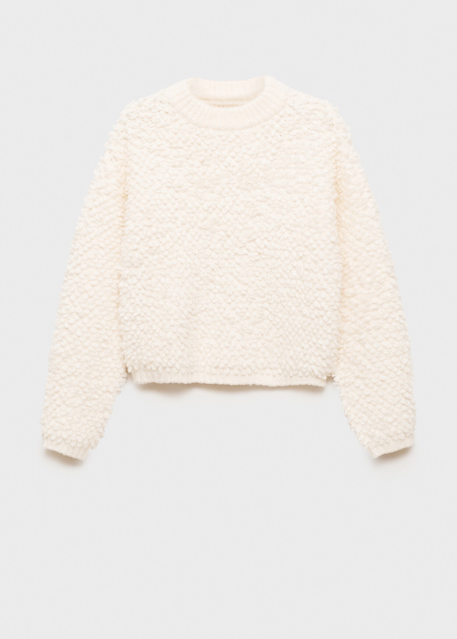 Round-neck bouclé sweater - Article without model