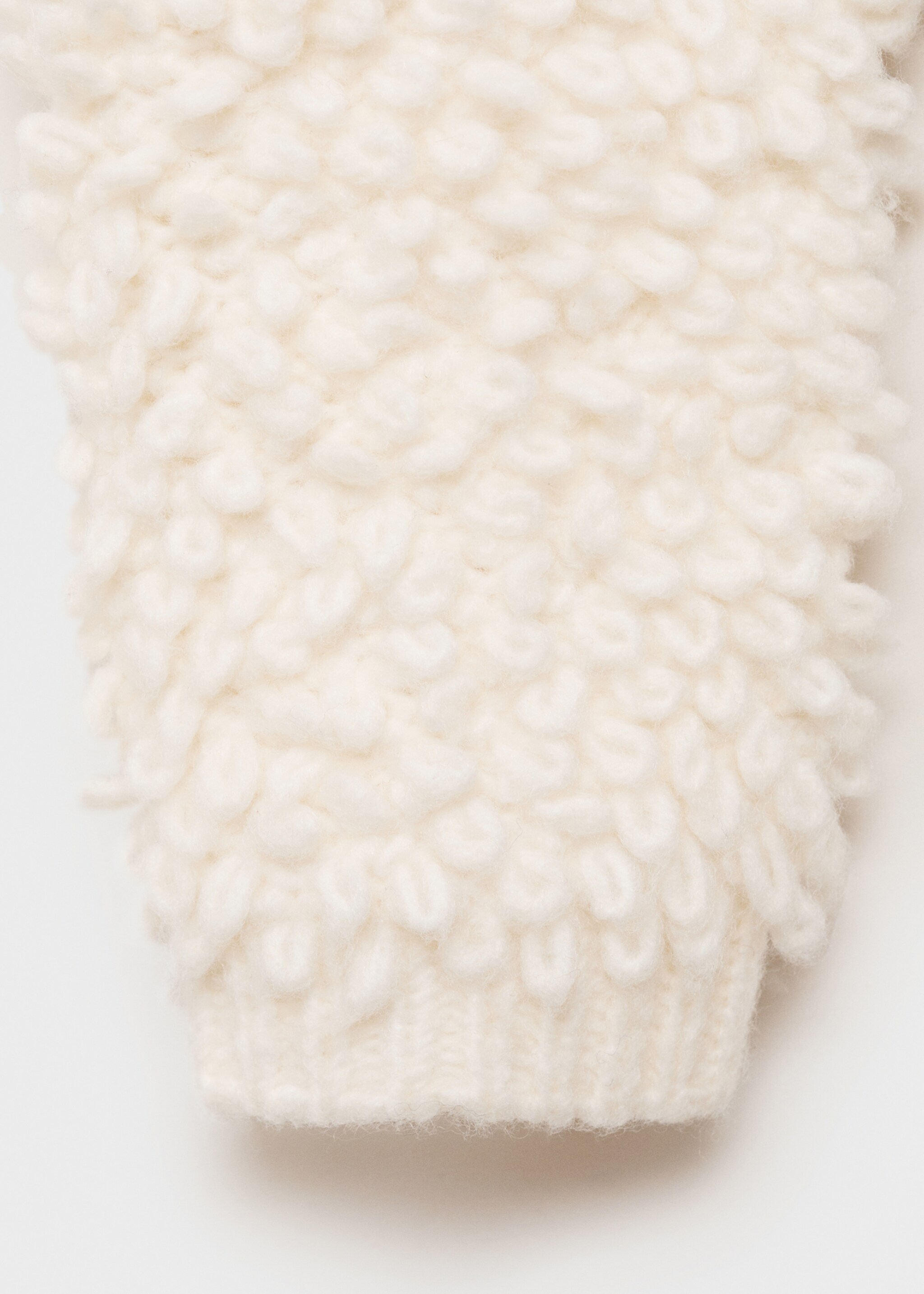 Round-neck bouclé sweater - Details of the article 0, Ecru. Ref: 87000366-00.