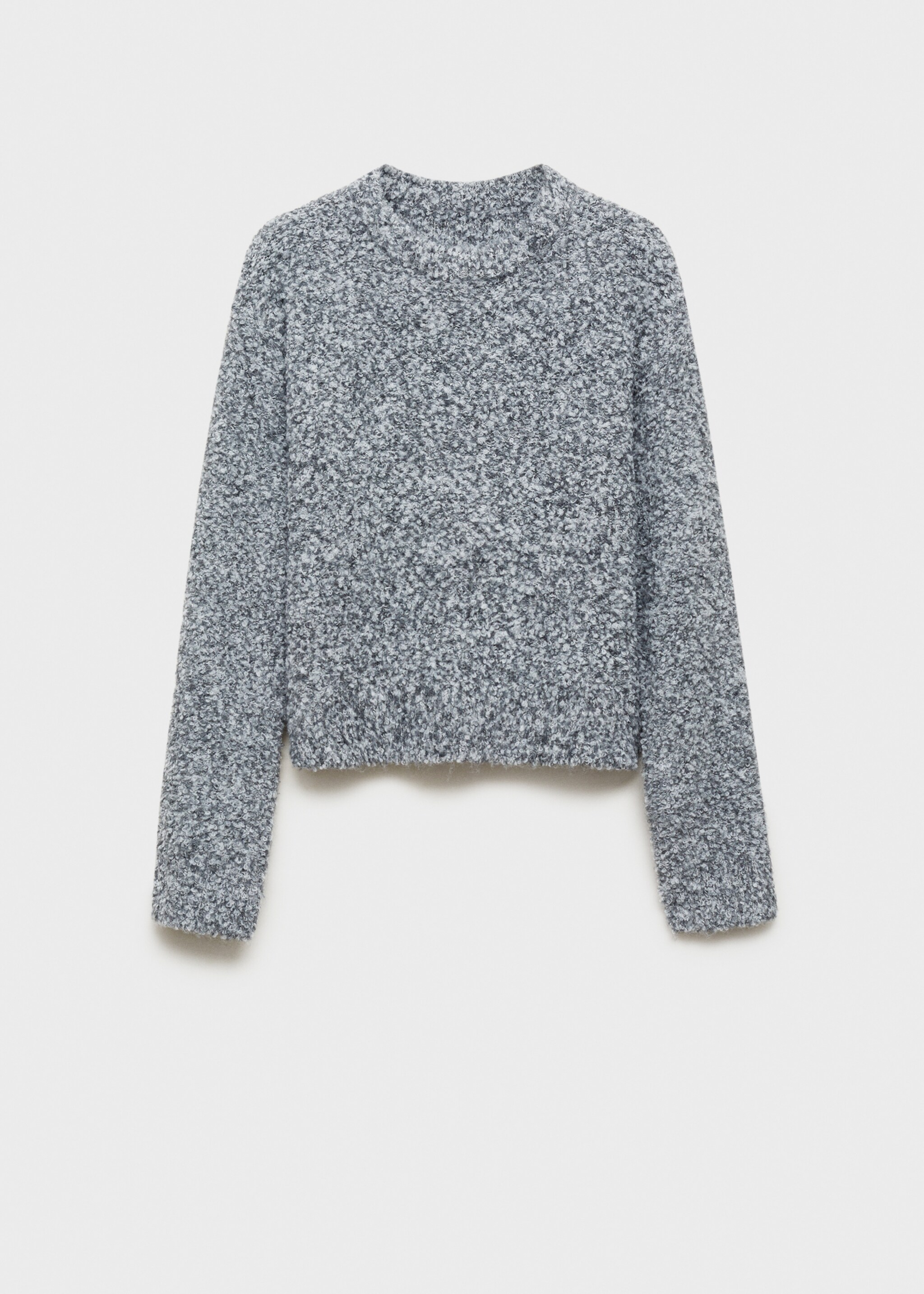 Round-neck bouclé sweater - Article without model, Medium Heather Grey. Ref: 87000371-00.