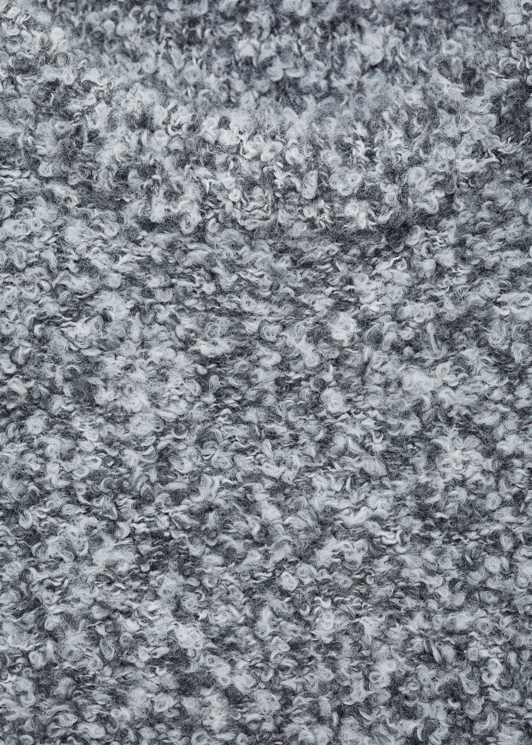 Round-neck bouclé sweater - Details of the article 8, Medium Heather Grey. Ref: 87000371-00.
