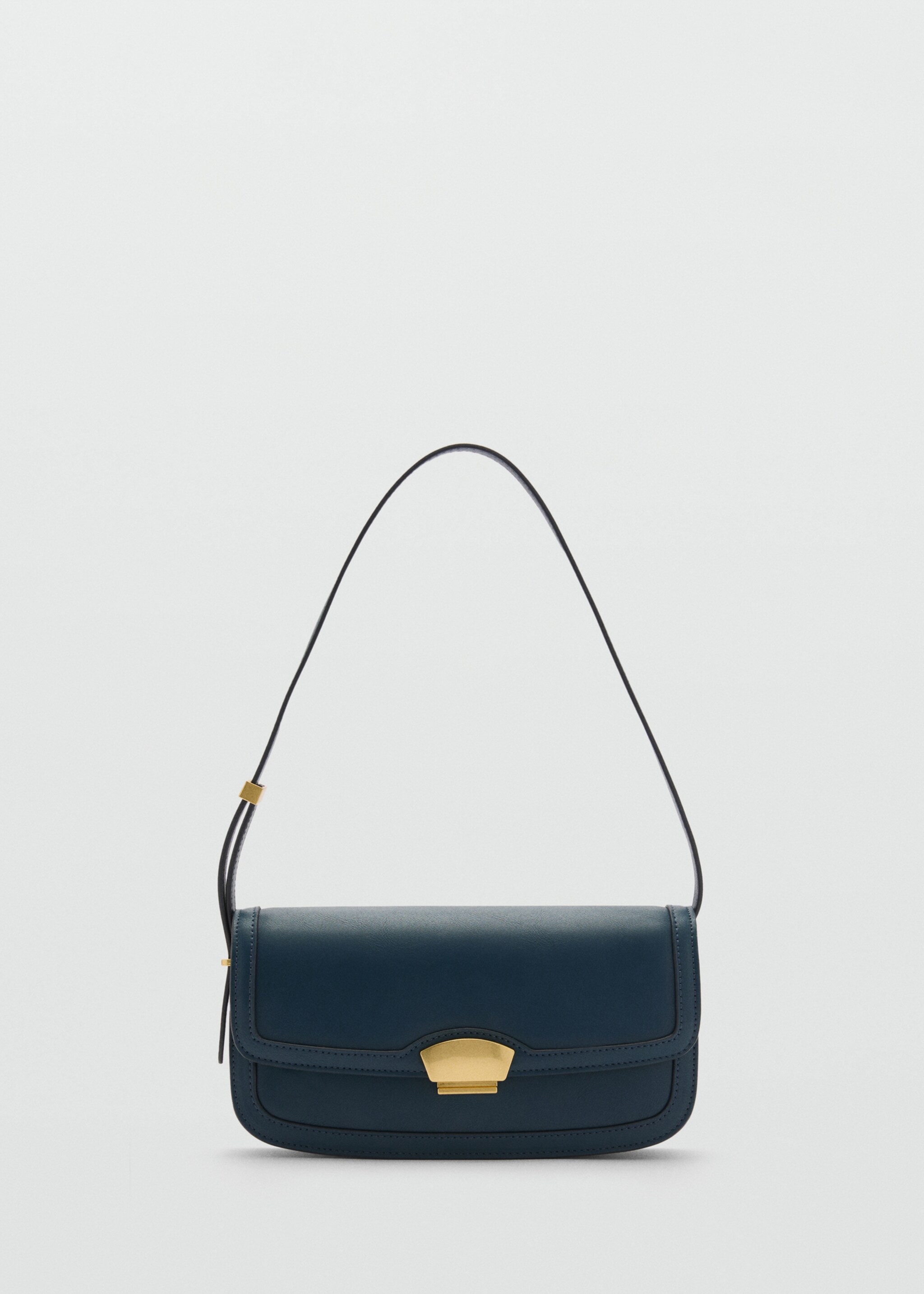 Shoulder bag with metal closure - Article without model, Prussian Blue. Ref: 87000403-00.