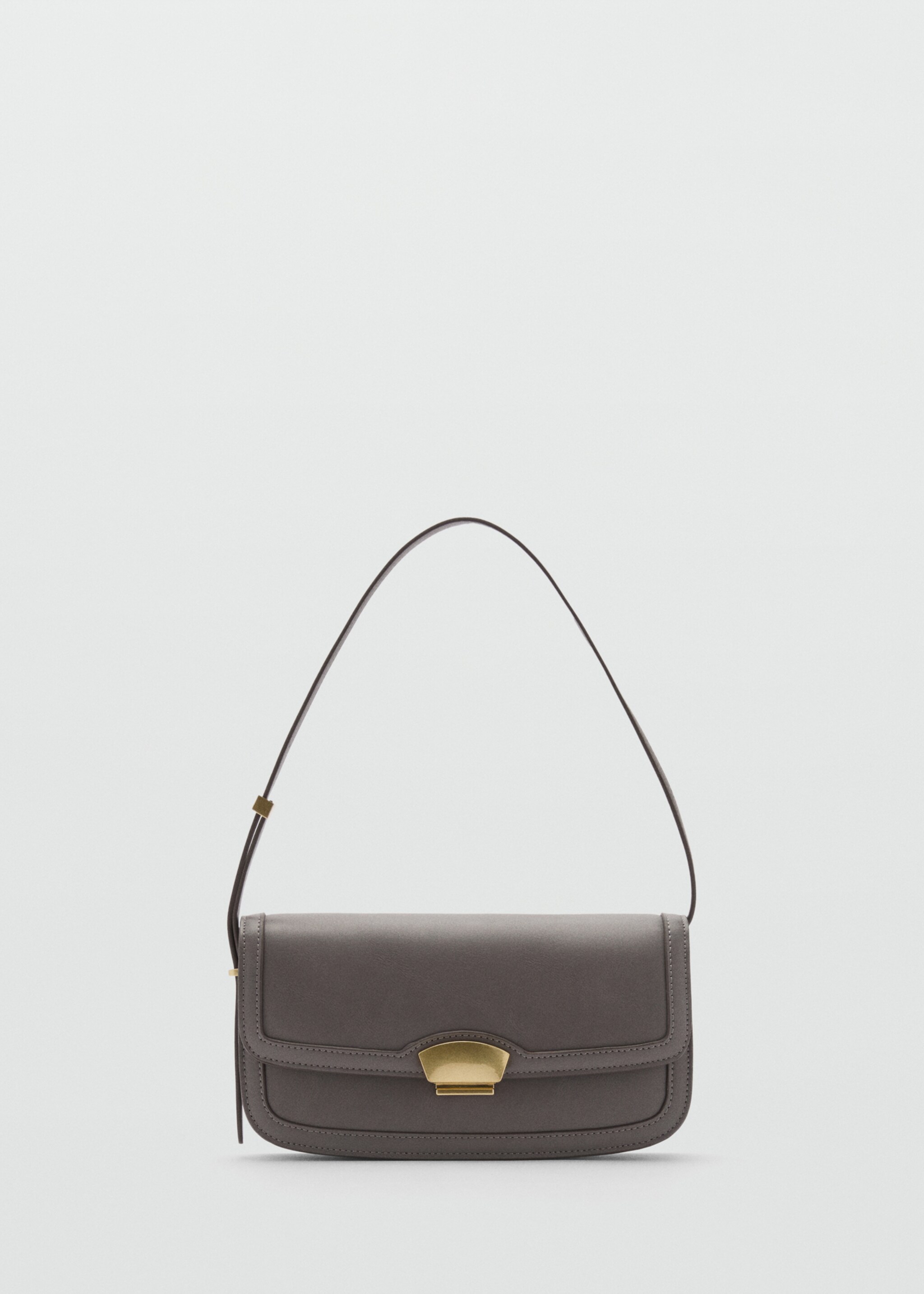 Shoulder bag with metal closure - Article without model, Grey. Ref: 87000403-00.
