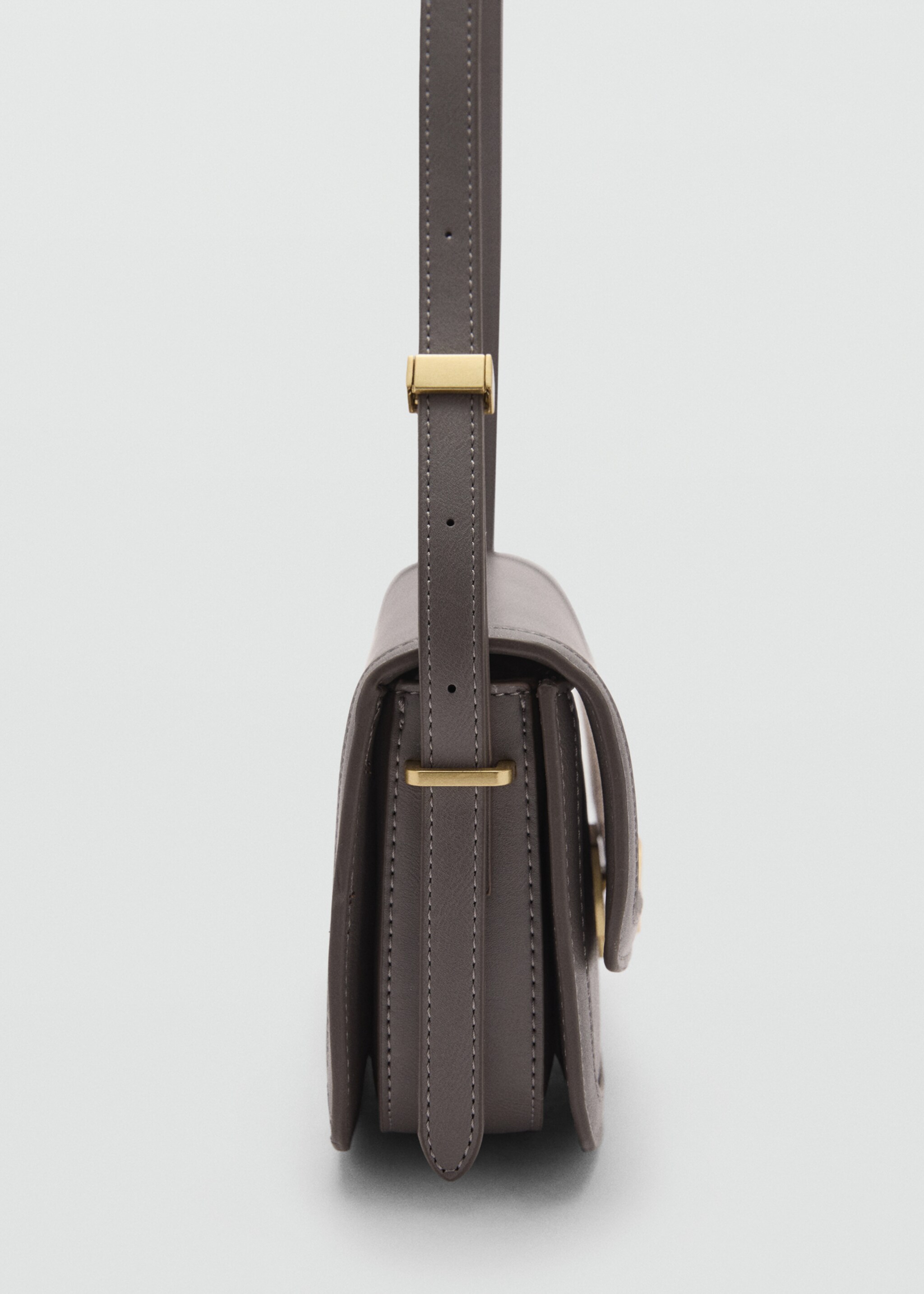 Shoulder bag with metal closure - Details of the article 1, Grey. Ref: 87000403-00.