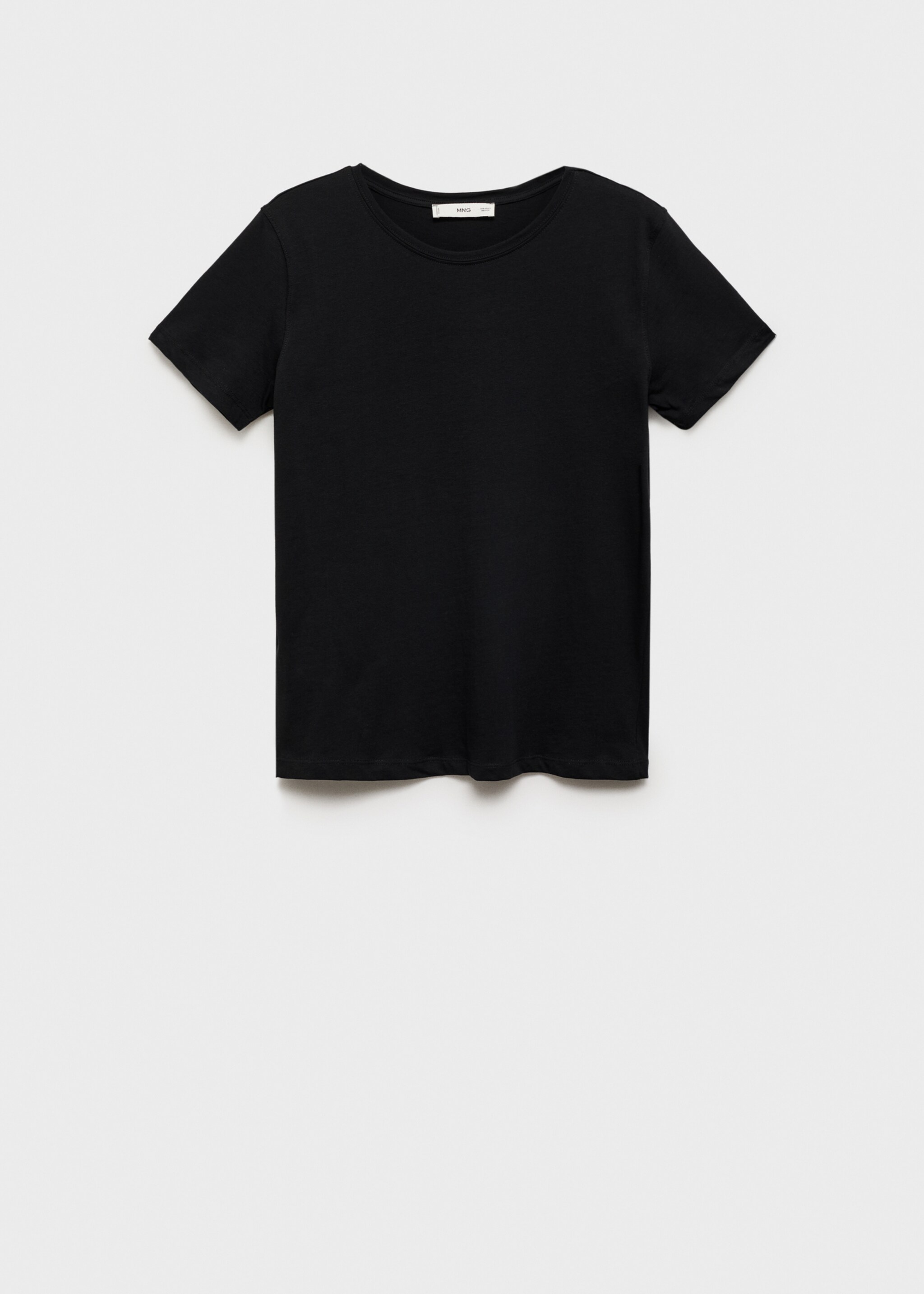 Short-sleeved cotton t-shirt - Article without model, Black. Ref: 87000435-00.