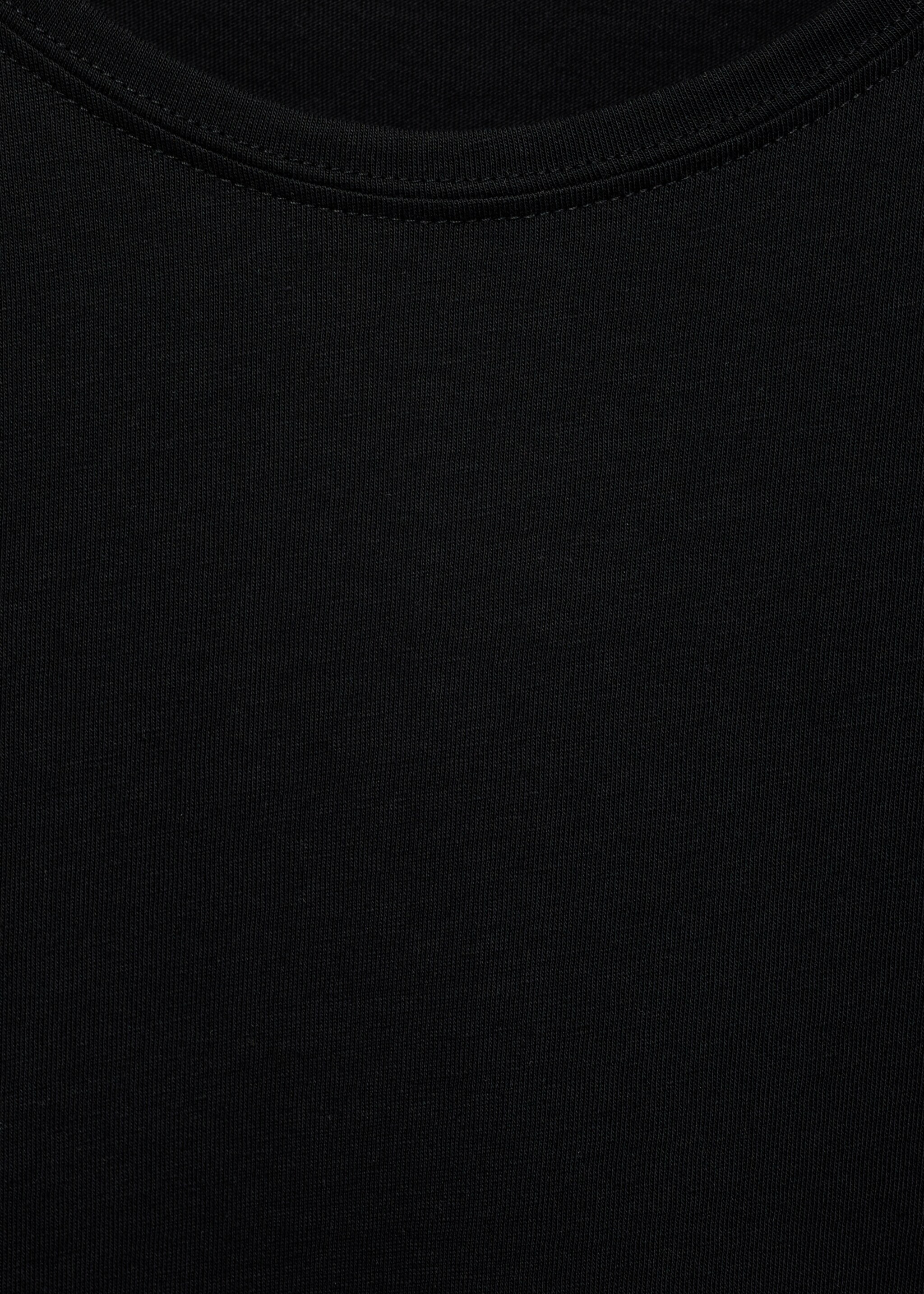 Short-sleeved cotton t-shirt - Details of the article 8, Black. Ref: 87000435-00.
