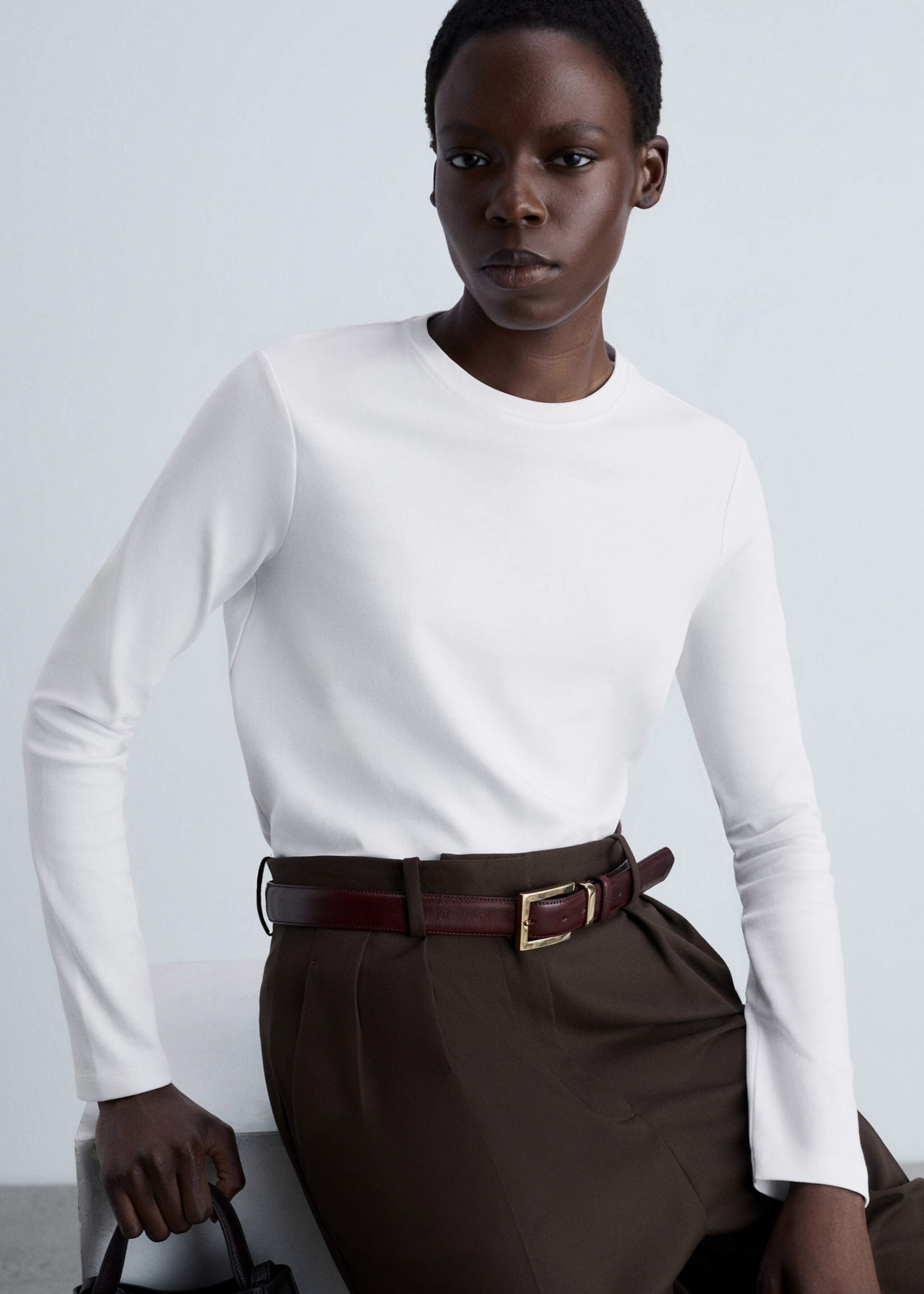 Thin round-neck t-shirt - Medium plane, White. Ref: 87000441-00.