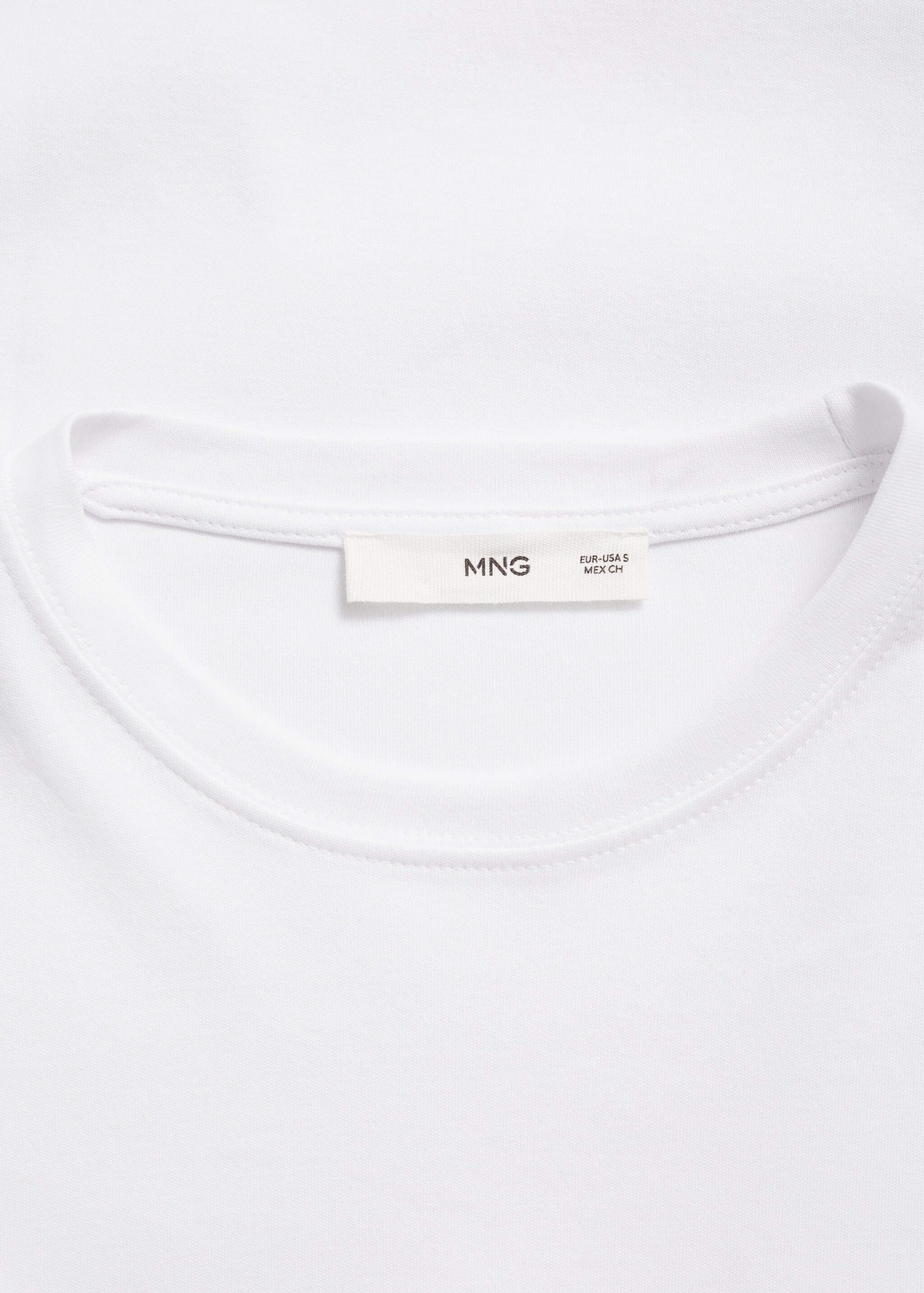 Thin round-neck t-shirt - Details of the article 8, White. Ref: 87000441-00.