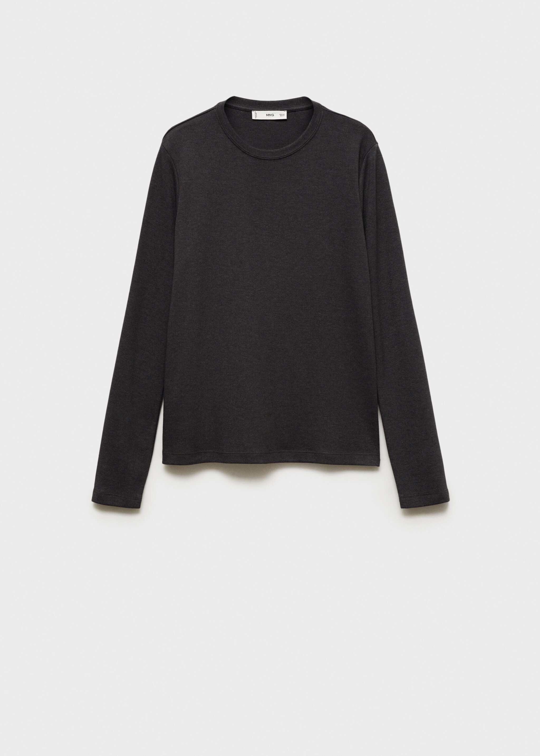 Thin round-neck t-shirt - Article without model, Dark Heather Grey. Ref: 87000441-00.