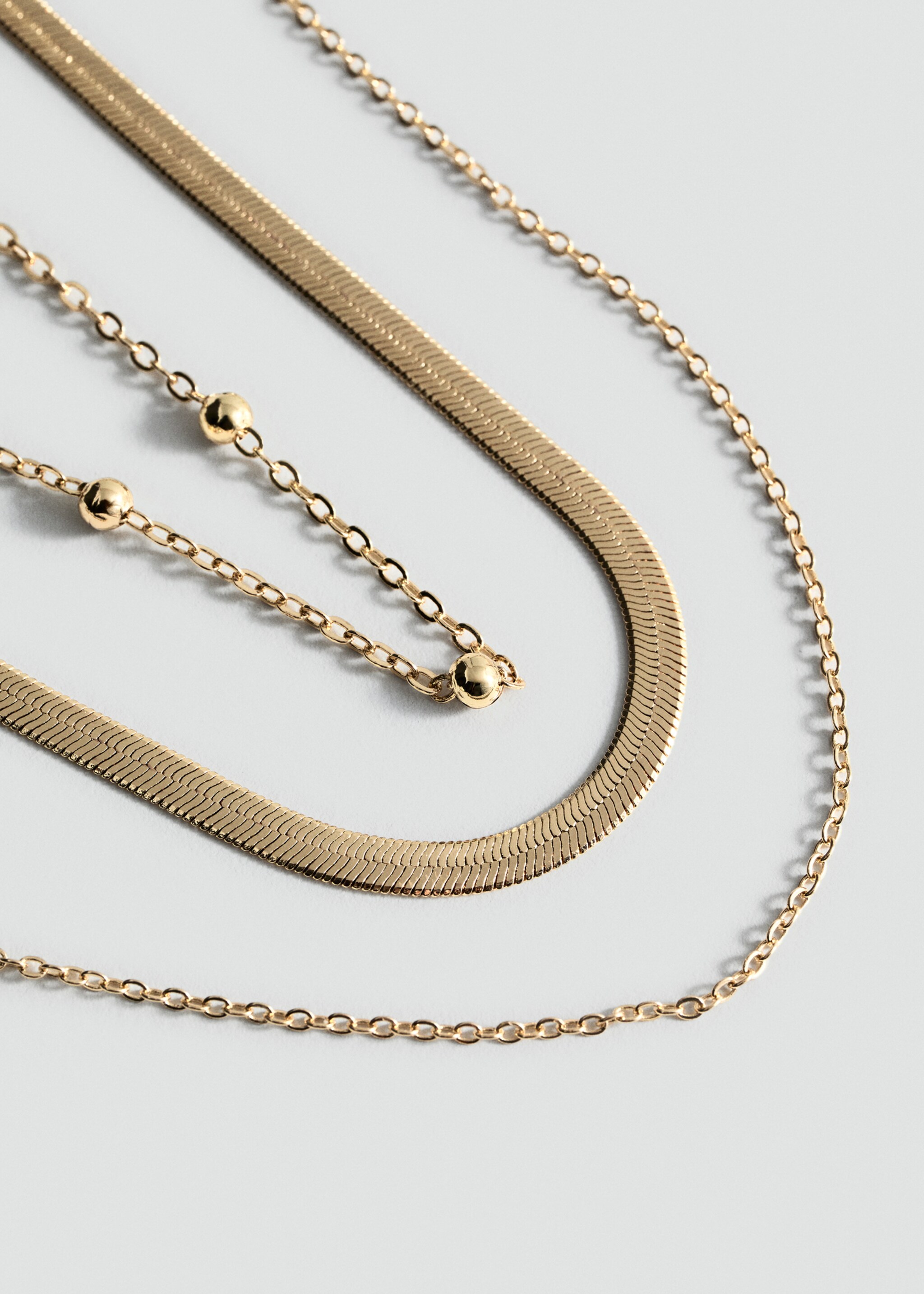 Collar largo combinado - Plano medio, Oro. Ref: 87000446-00.