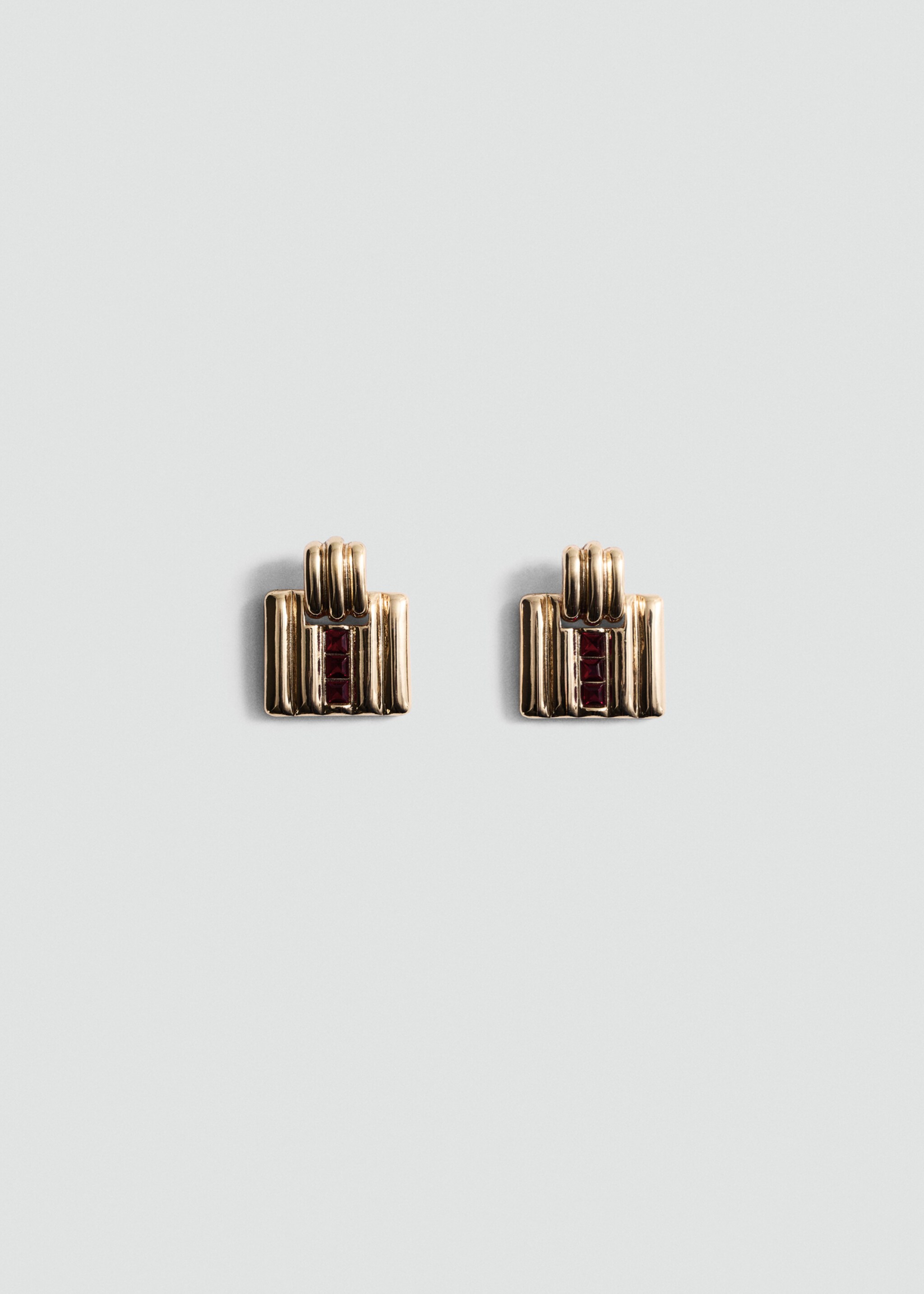 Boucles d'oreilles géométriques ornement cristaux - Article sans modèle, Or. Ref: 87000458-00.