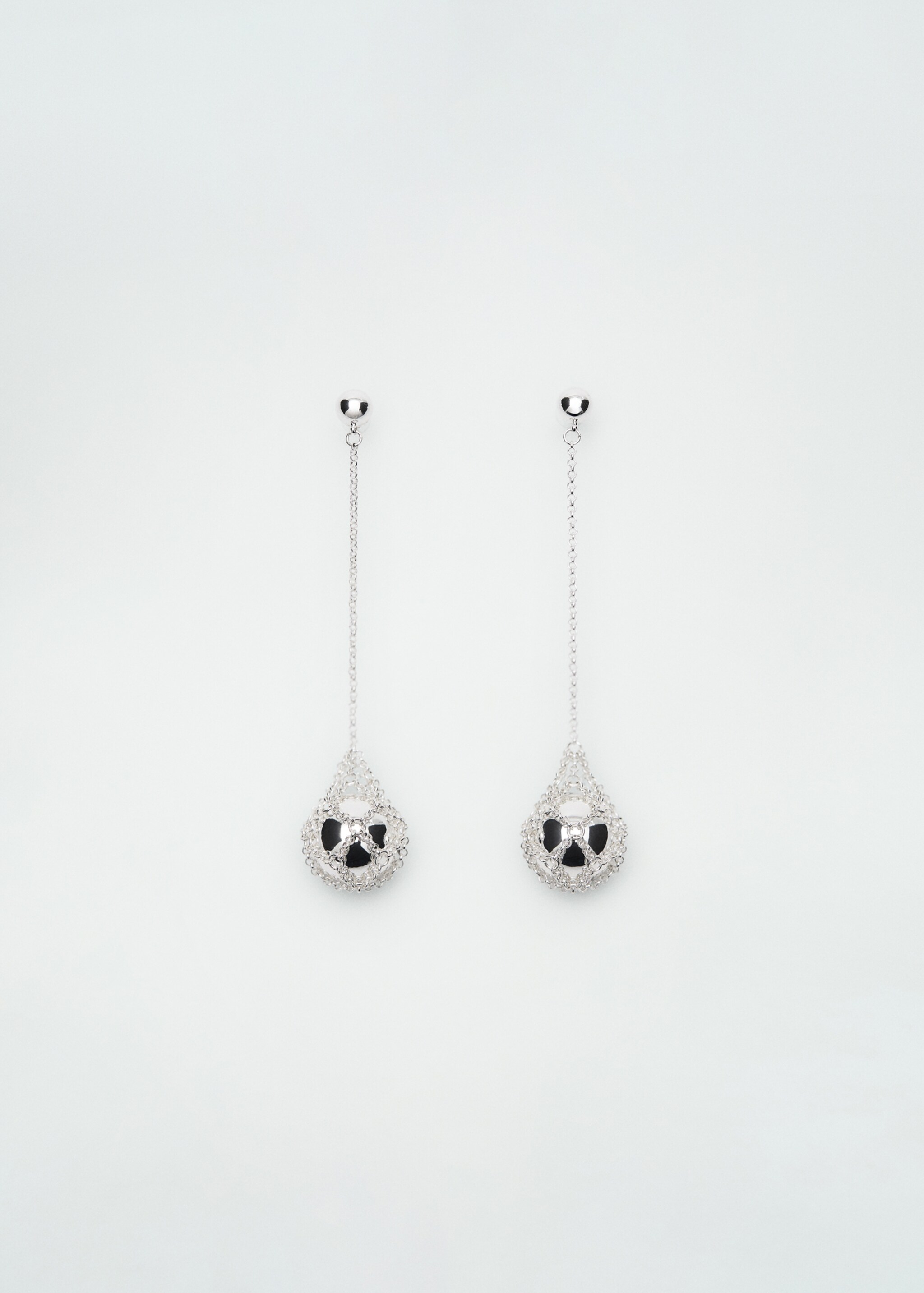 Sphere drop earrings - Article without model, Silver. Ref: 87000477-00.