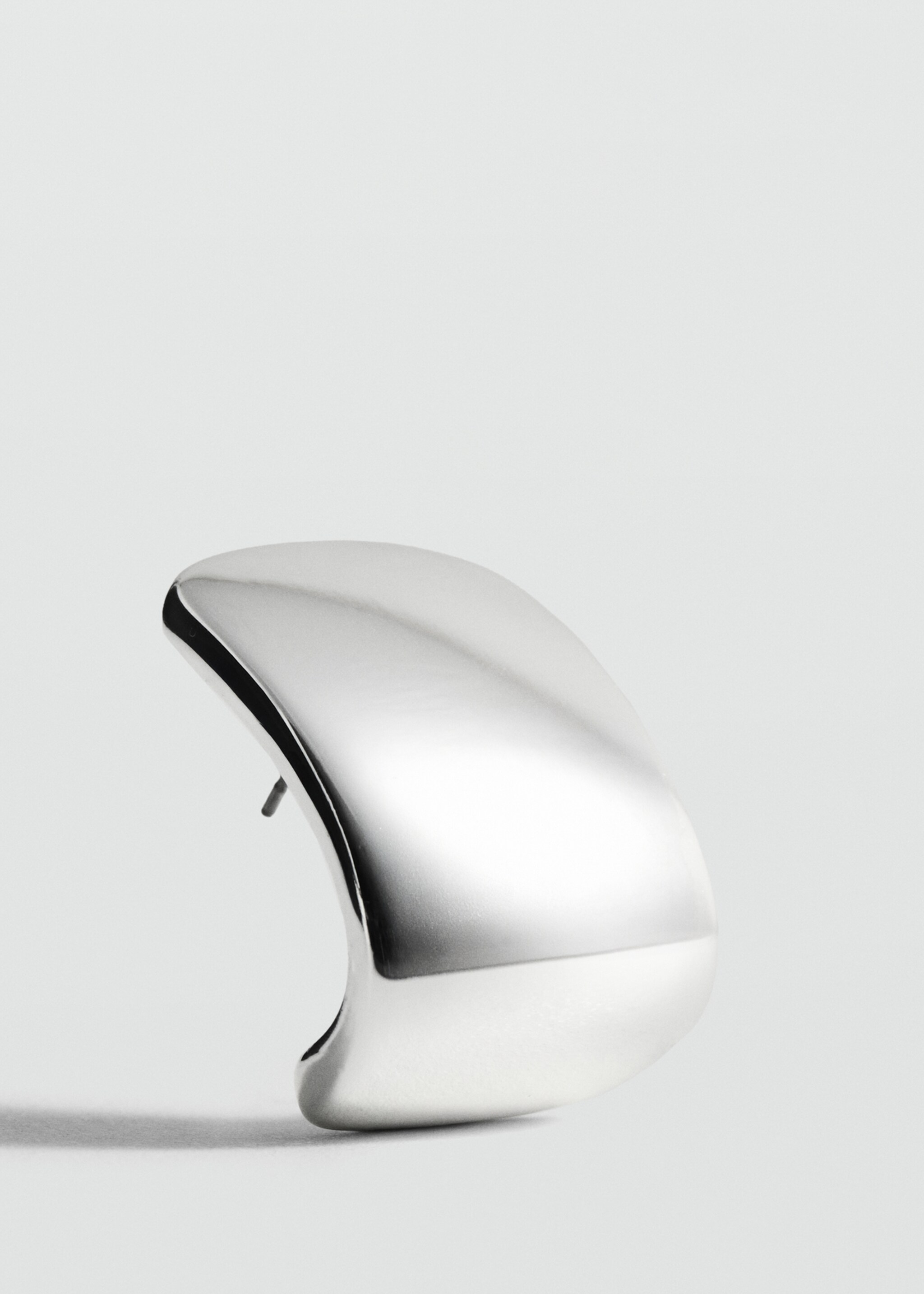 Volume hoop earrings - Medium plane, Silver. Ref: 87000481-00.