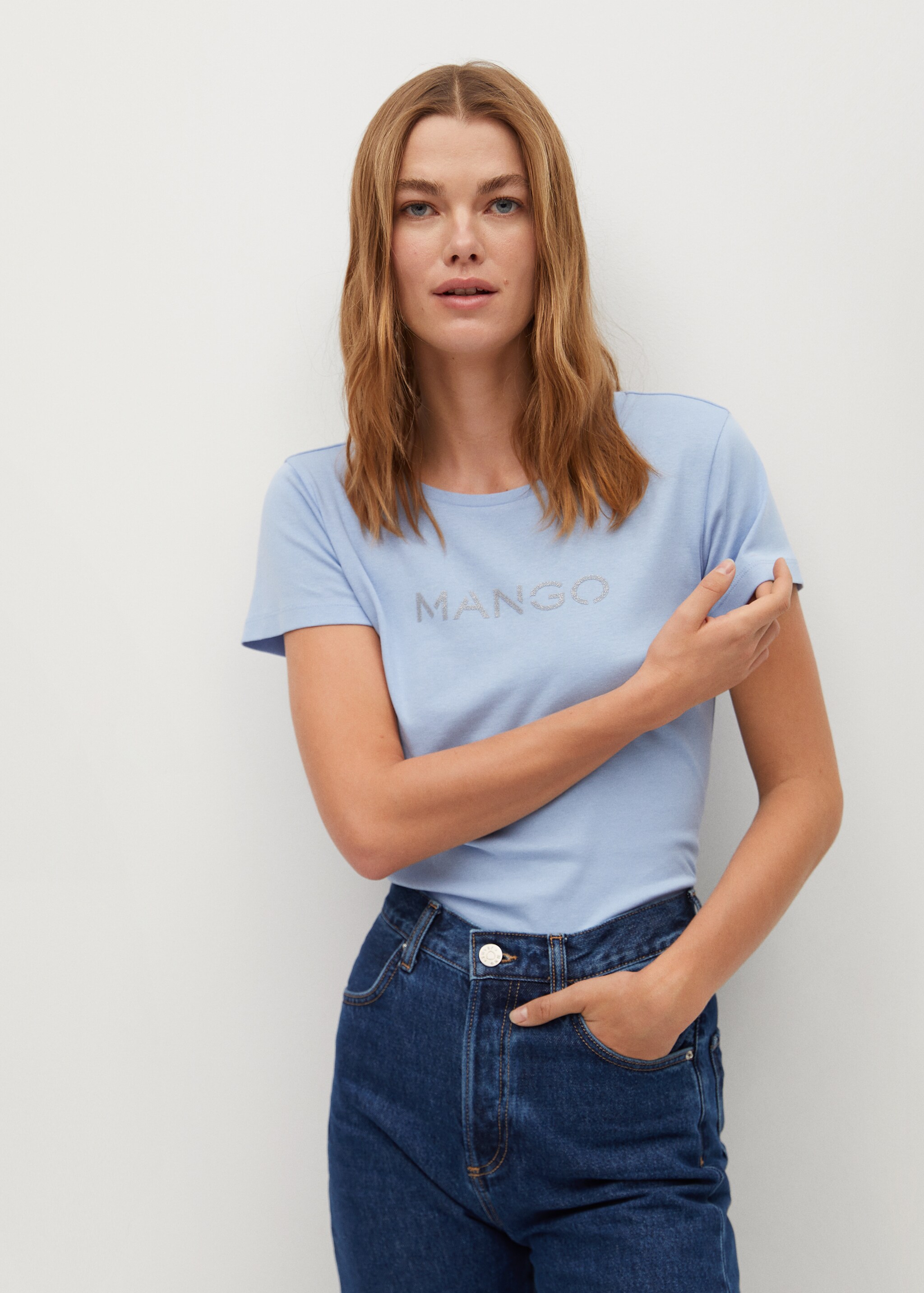 Camiseta algodón orgánico logo - Plano medio