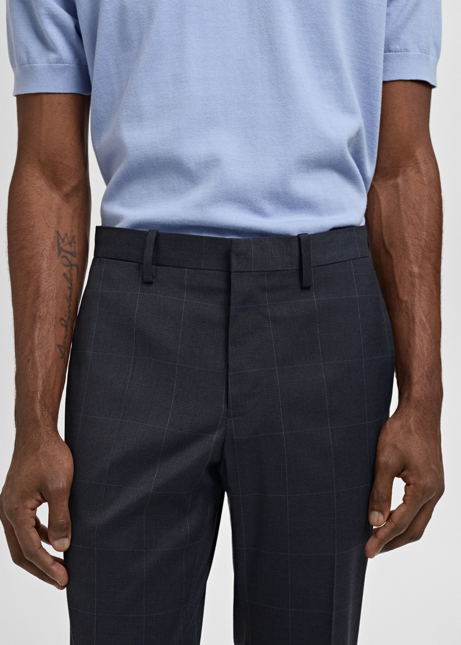Stretch fabric super slim-fit suit trousers - Details of the article 2