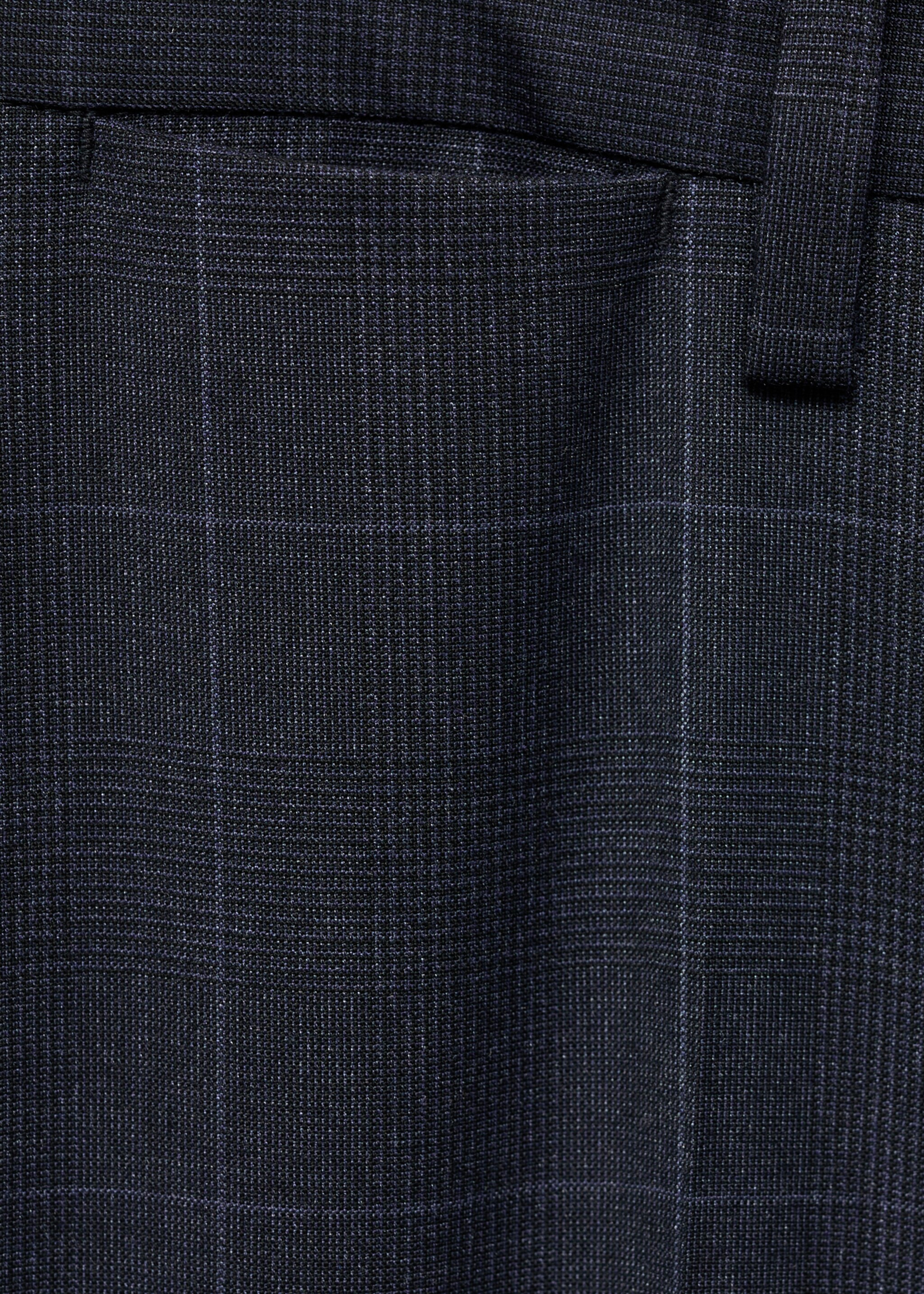 Stretch fabric super slim-fit suit trousers - Details of the article 8, Dark Navy. Ref: 87000591-00.