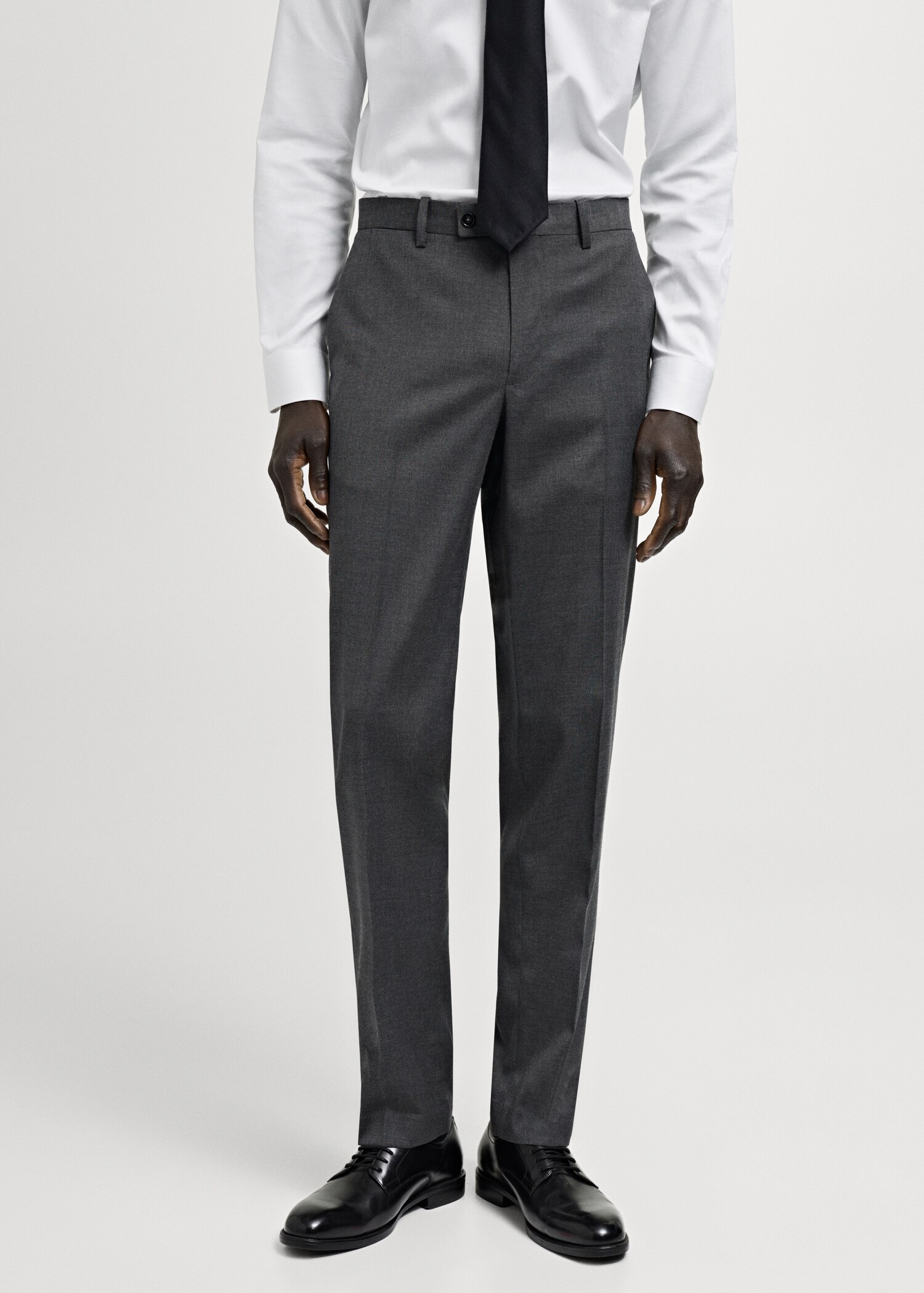 Milan slim-fit suit trousers - Medium plane