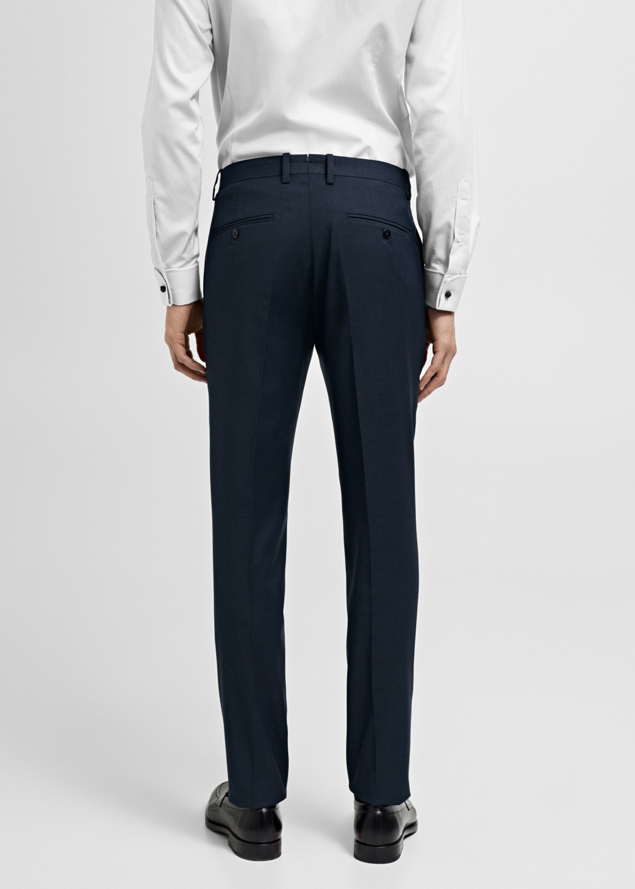 Milan slim-fit suit trousers - Reverse of the article, Dark Navy. Ref: 87000593-00.