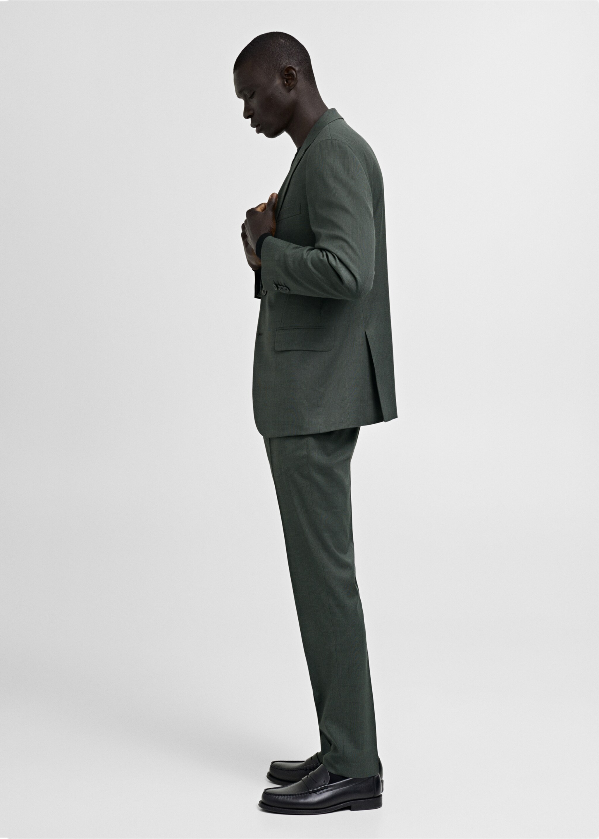 Milan Prince of Wales check suit trousers - Details of the article 2, Green. Ref: 87000594-00.