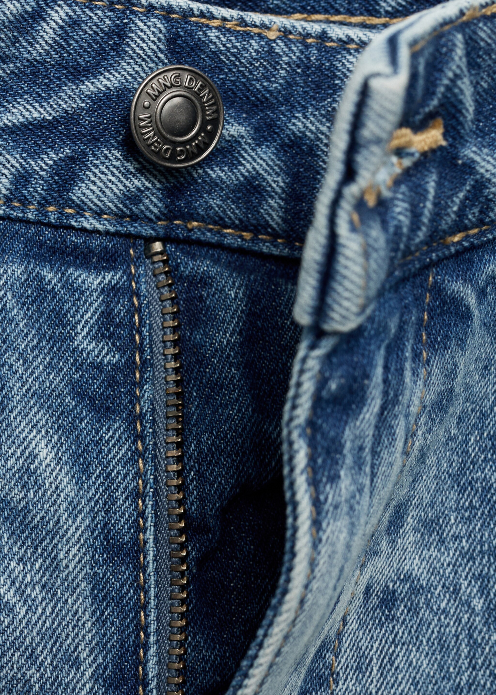 Texans efecte desgastat straight fit - Detall de l'article 0, Blau mitjà. Ref: 87000599-00.