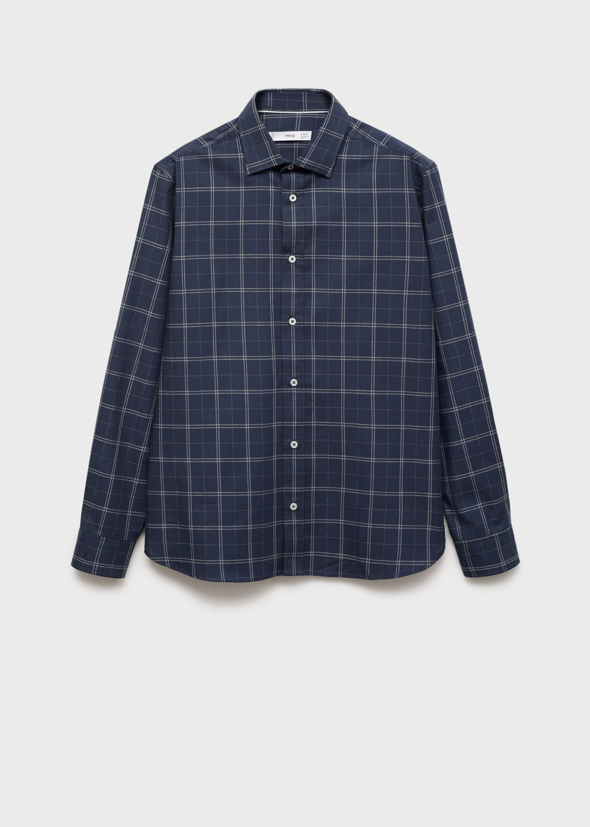 Regular fit check cotton shirt - Article without model, Dark Navy. Ref: 87000600-00.