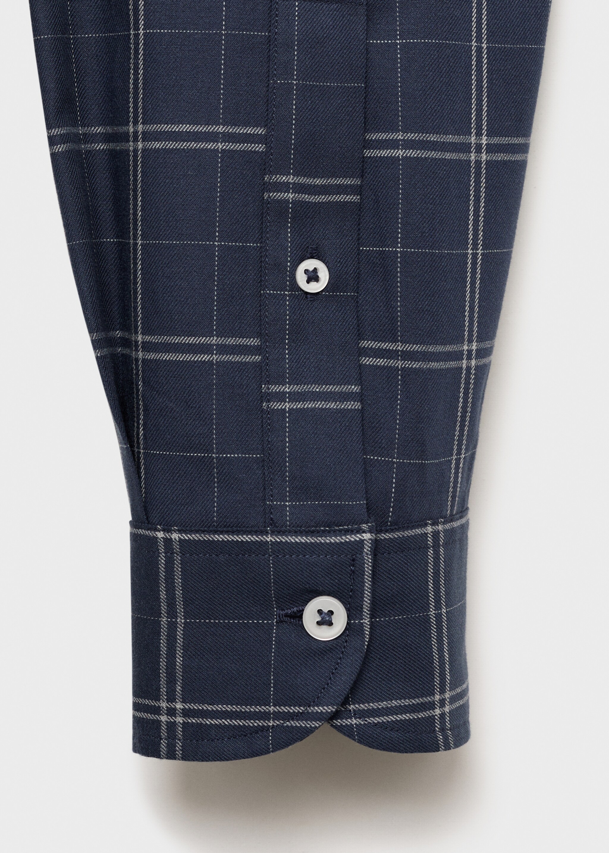 Regular fit check cotton shirt - Details of the article 0, Dark Navy. Ref: 87000600-00.