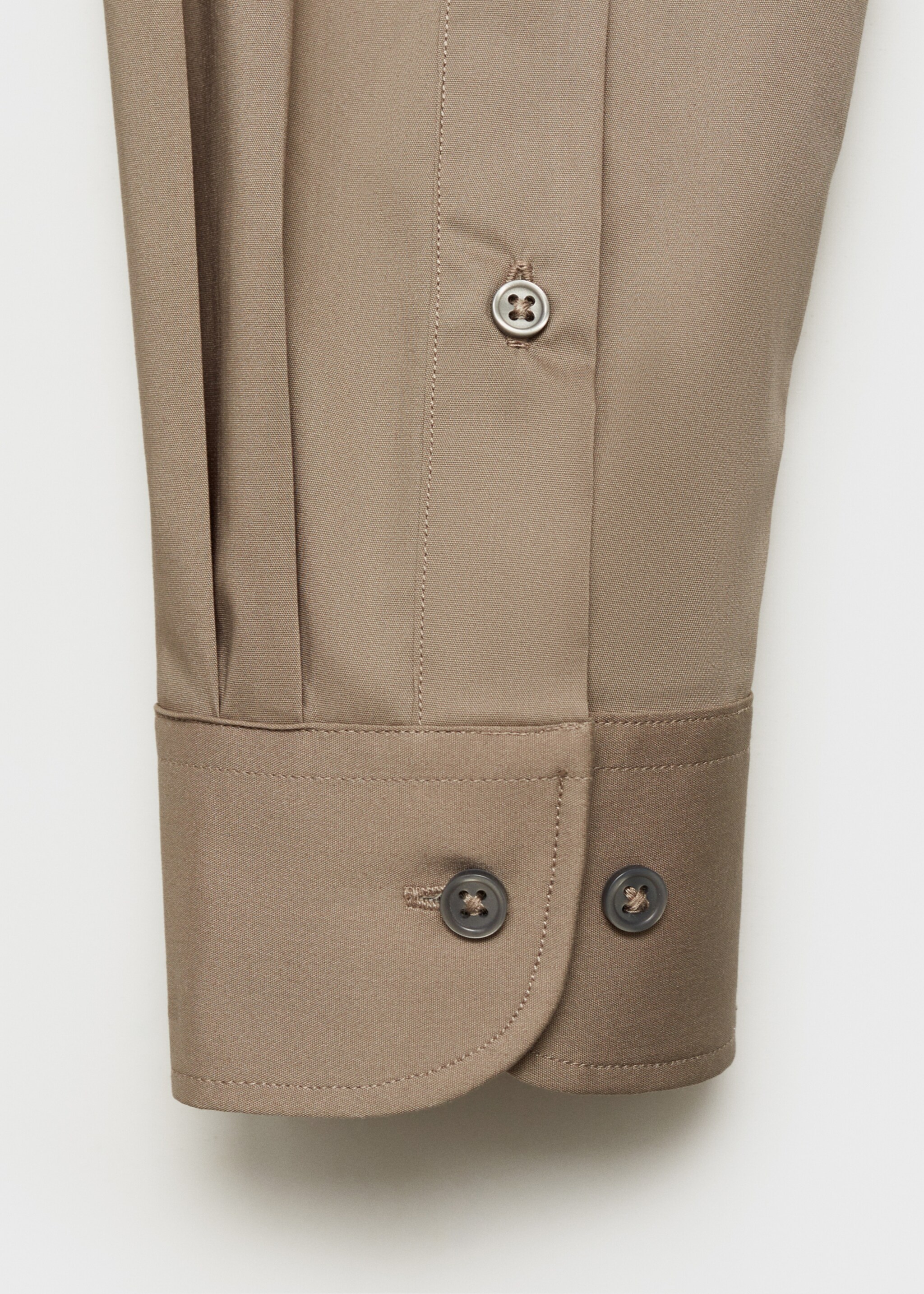 Regular-fit stretch cotton shirt - Details of the article 0, Medium Brown. Ref: 87000602-00.