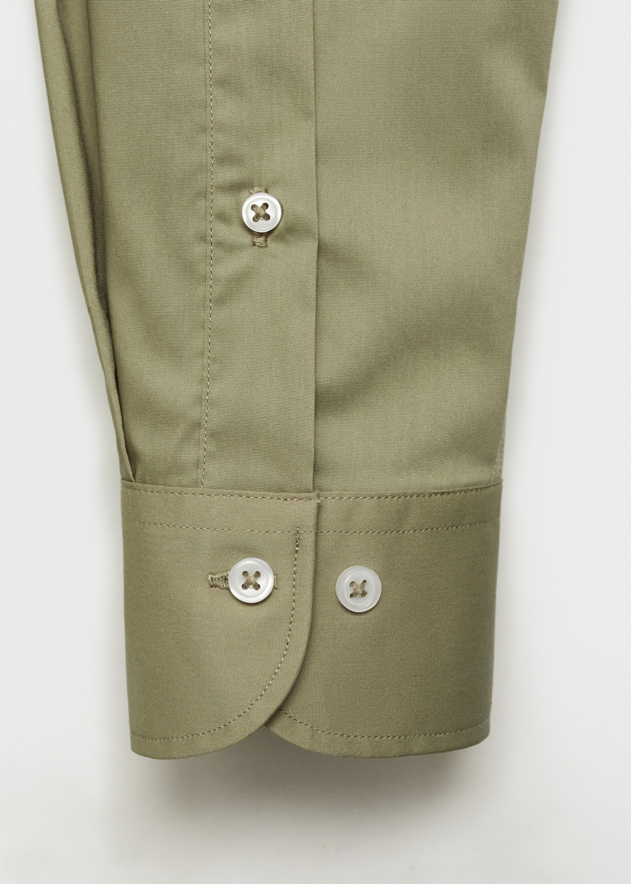 Regular-fit stretch cotton shirt - Details of the article 0, Green. Ref: 87000602-00.