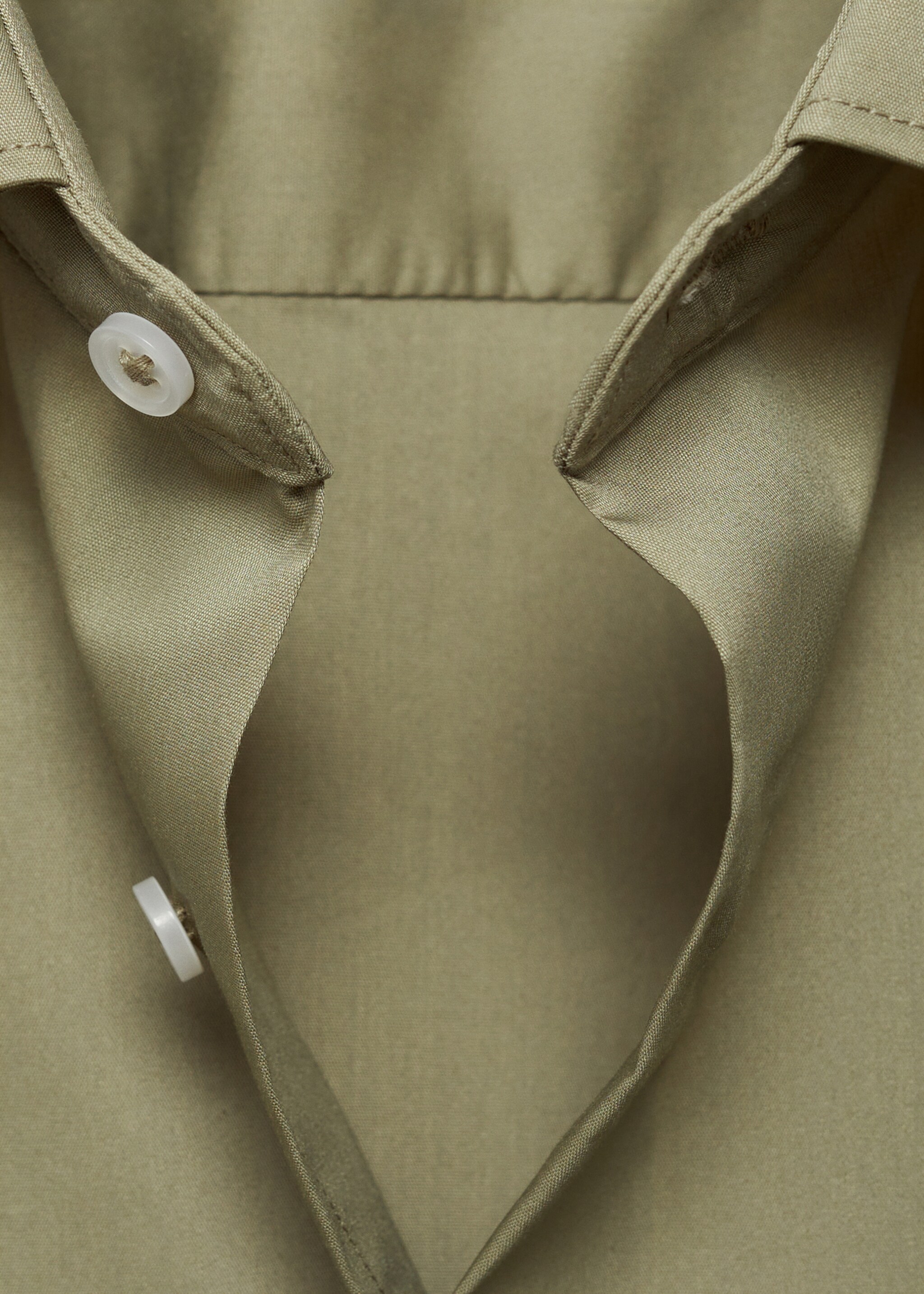Regular-fit stretch cotton shirt - Details of the article 8, Green. Ref: 87000602-00.