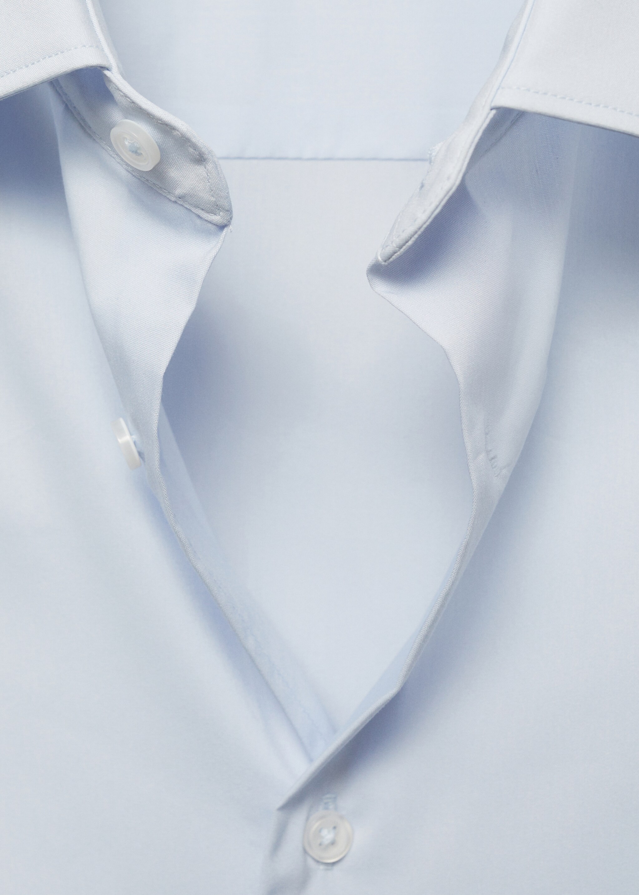 Regular-fit stretch cotton shirt - Details of the article 8, Sky Blue. Ref: 87000602-00.