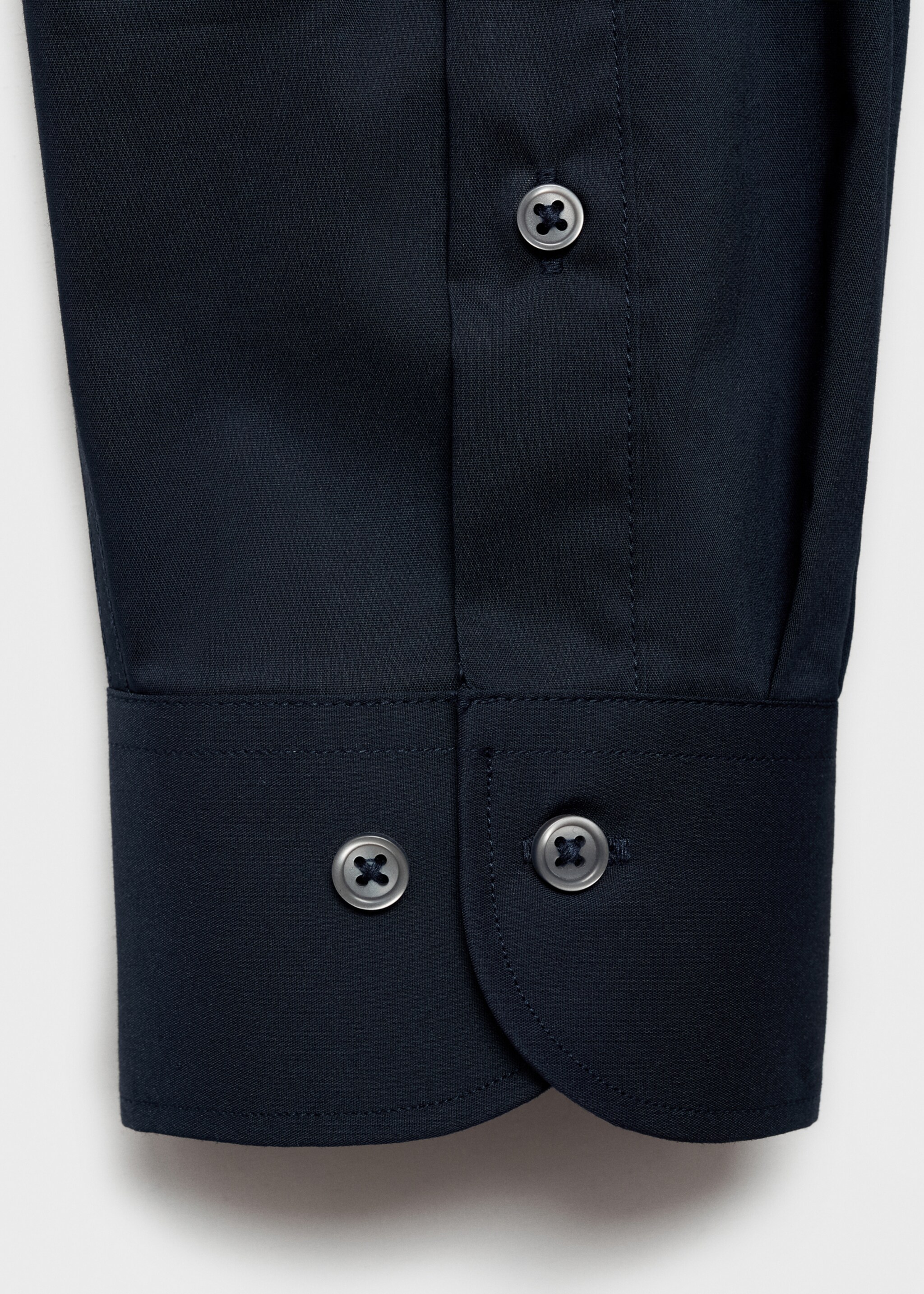 Regular-fit stretch cotton shirt - Details of the article 0, Dark Navy. Ref: 87000602-00.