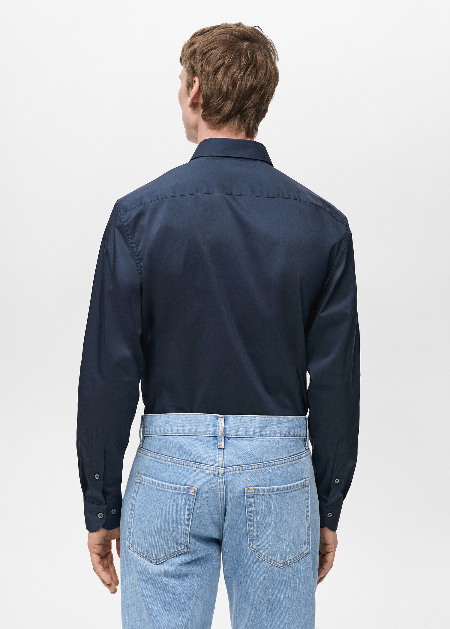 Regular Fit-Hemd aus Stretch-Baumwolle - Rückseite des Artikels