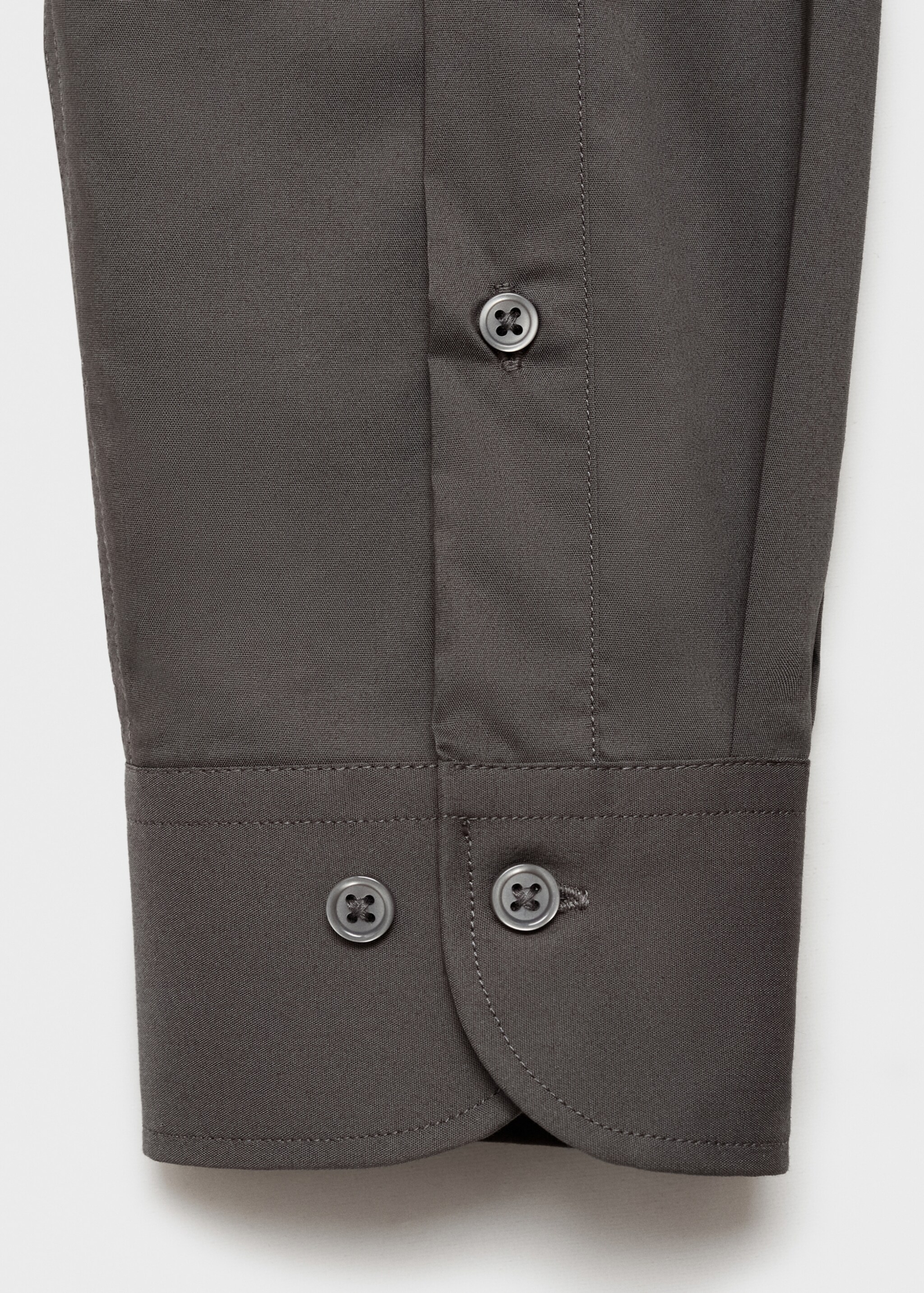 Regular-fit stretch cotton shirt - Details of the article 0, Grey. Ref: 87000602-00.