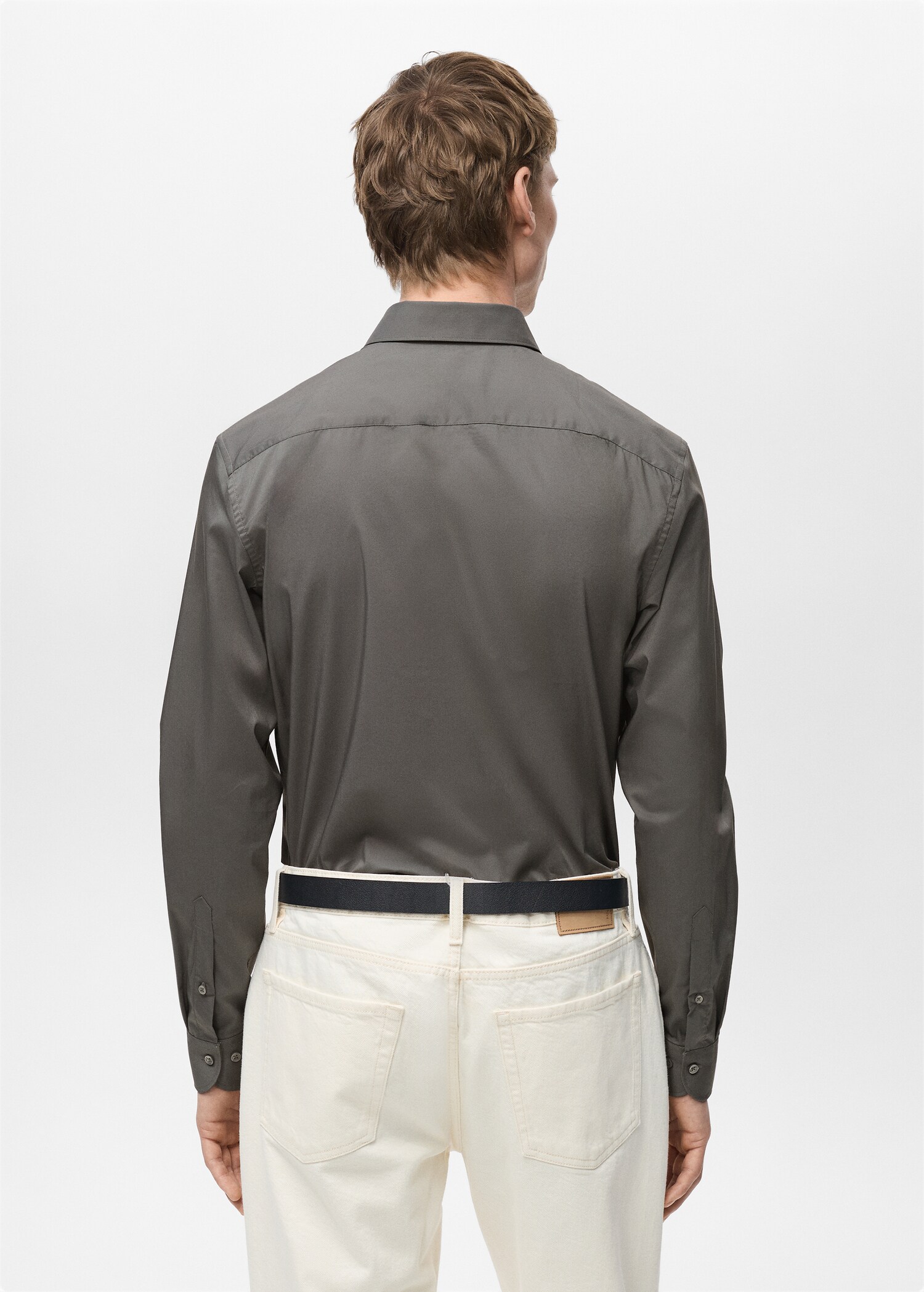 Regular Fit-Hemd aus Stretch-Baumwolle - Rückseite des Artikels