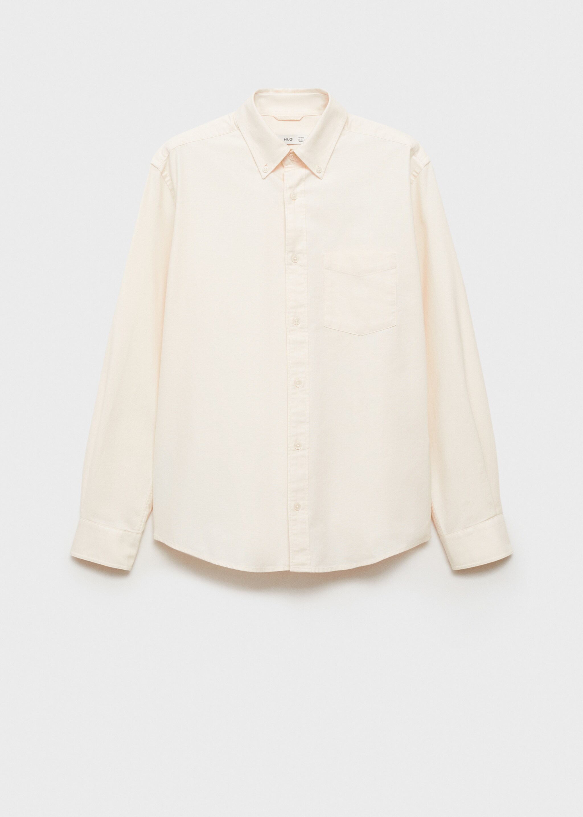 100% cotton Oxford shirt - Article without model, Ecru. Ref: 87000604-00.