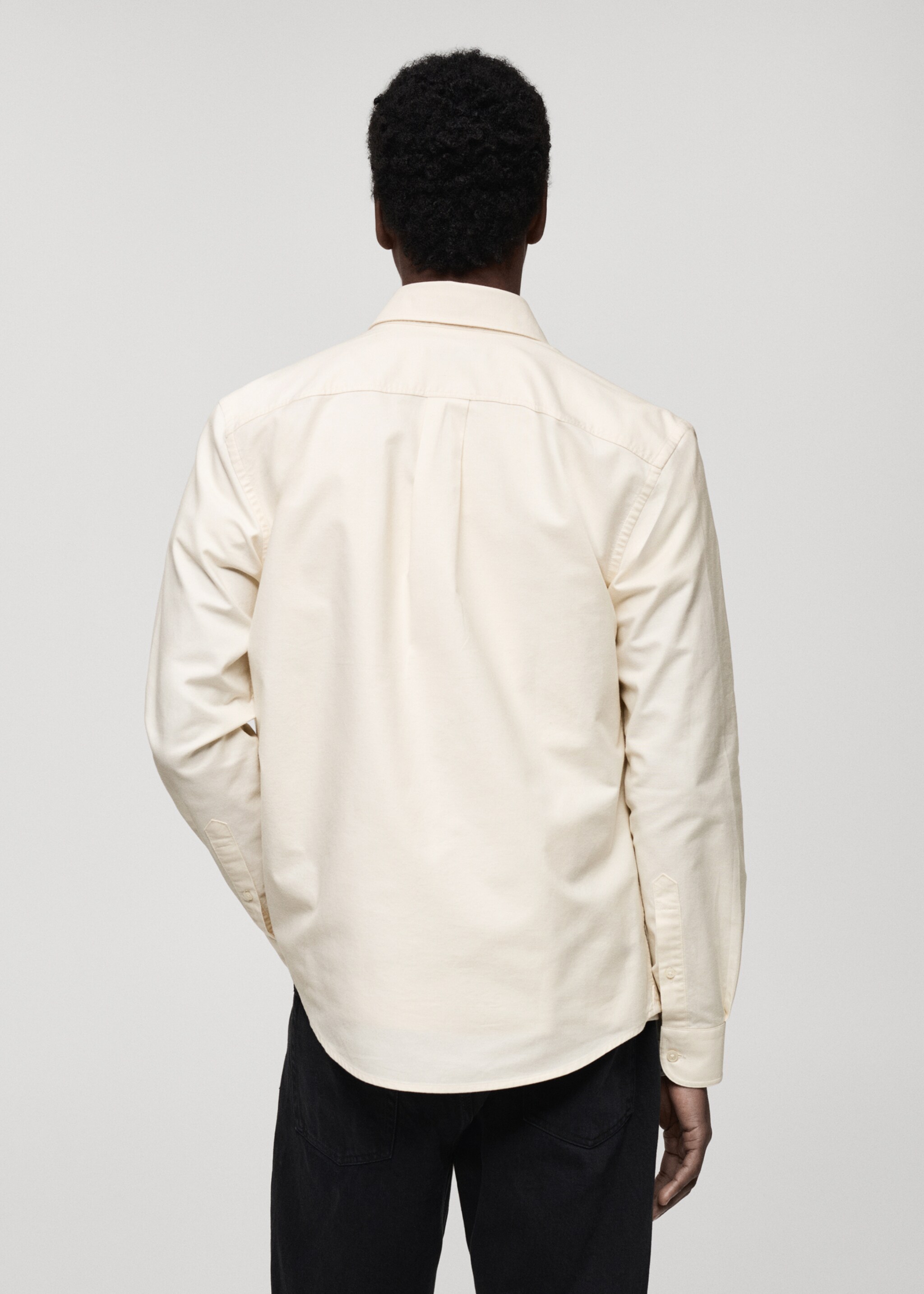 100% cotton Oxford shirt - Reverse of the article, Ecru. Ref: 87000604-00.