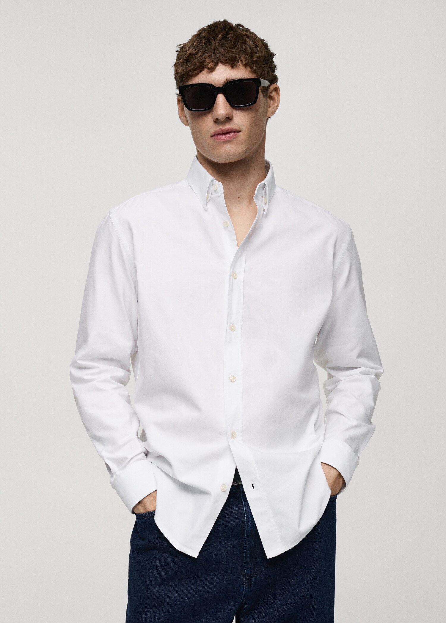 Chemise oxford 100 % coton - Plan moyen